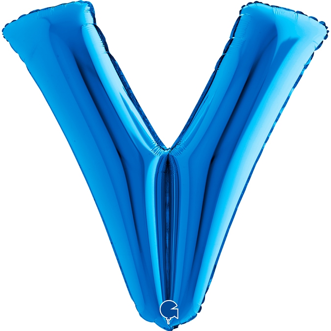 Folienballon Buchstabe V Blau 100cm Folienballon Buchstabe V Blau 100cm