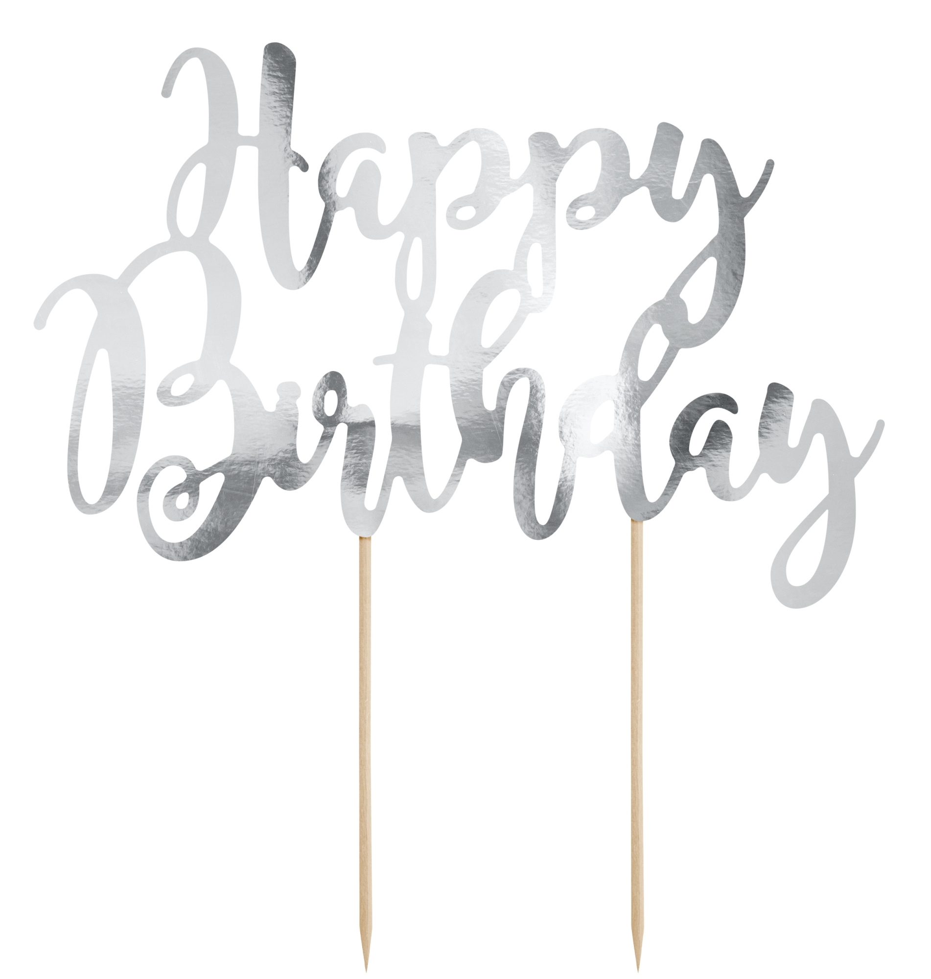 Cake Topper - Happy Birthday Silber Cake Topper - Happy Birthday Silber