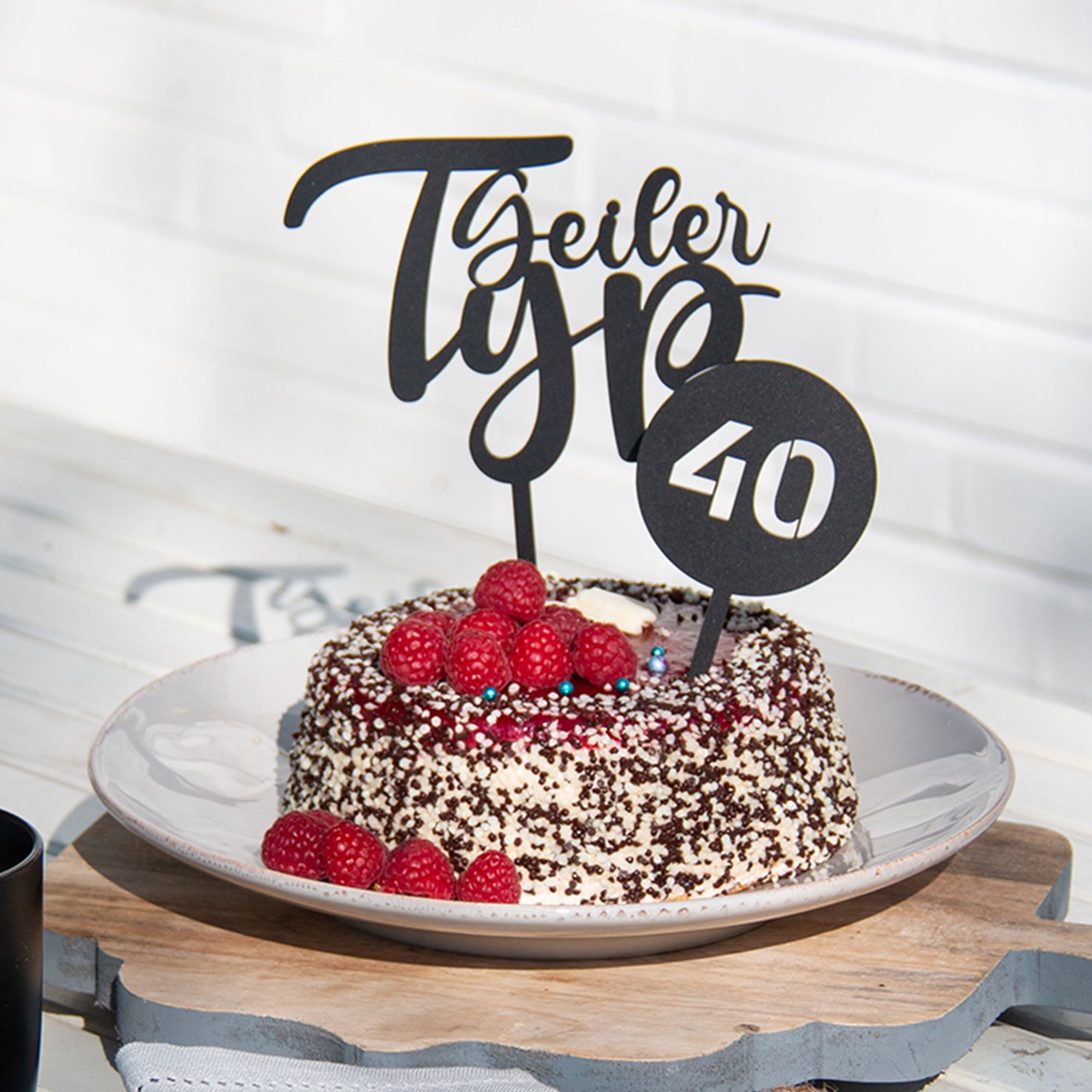 Cake Topper Geiler Typ Set "Zahl" Acryl