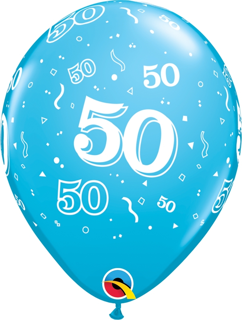 Qualatex Latexballon 50. Geburtstag verschiedene Farben Ø 30cm