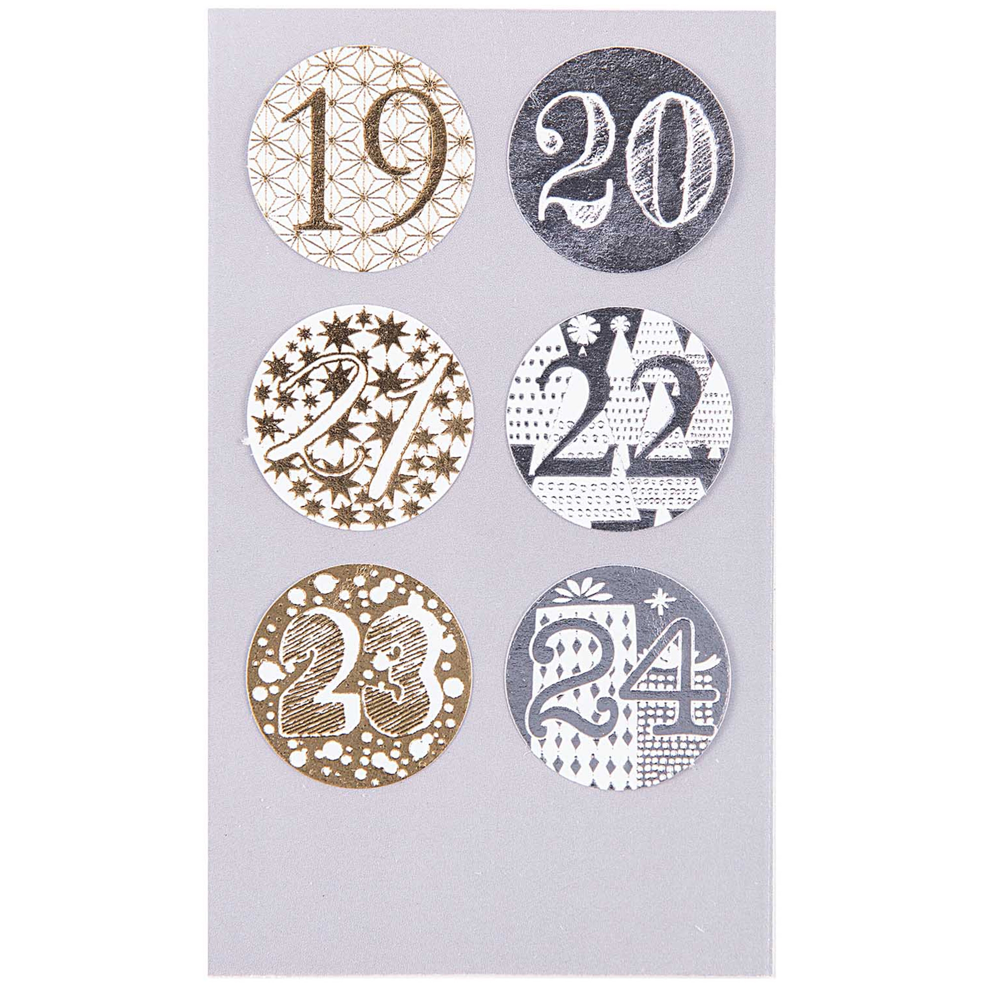cf00e1c792e14d37e91e235cde6ed8c10dffb0cd Adventskalender Sticker - Gold / Silber