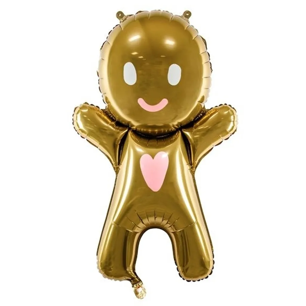 Gingerbread Mann, Ballon, Gold, Herz, Geburtstagsdeko