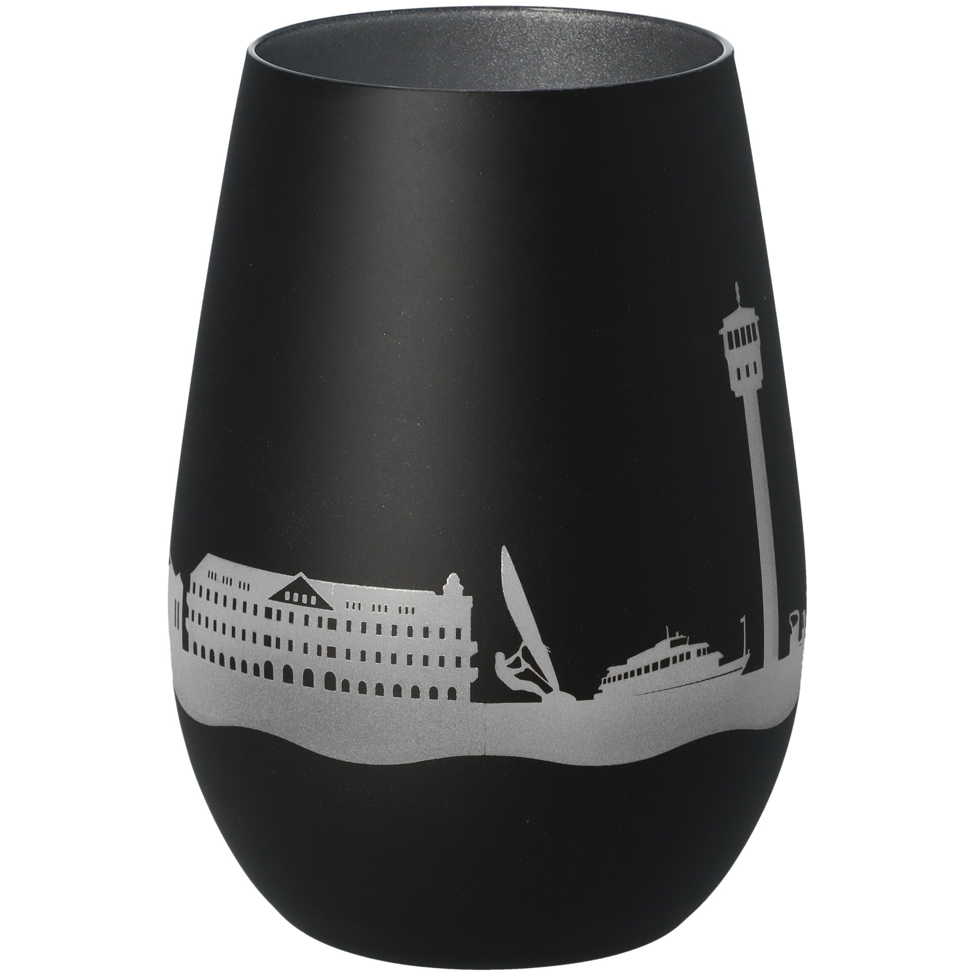 Windlicht Skyline Kühlungsborn Schwarz/Silber Windlicht Skyline Kühlungsborn Schwarz/Silber