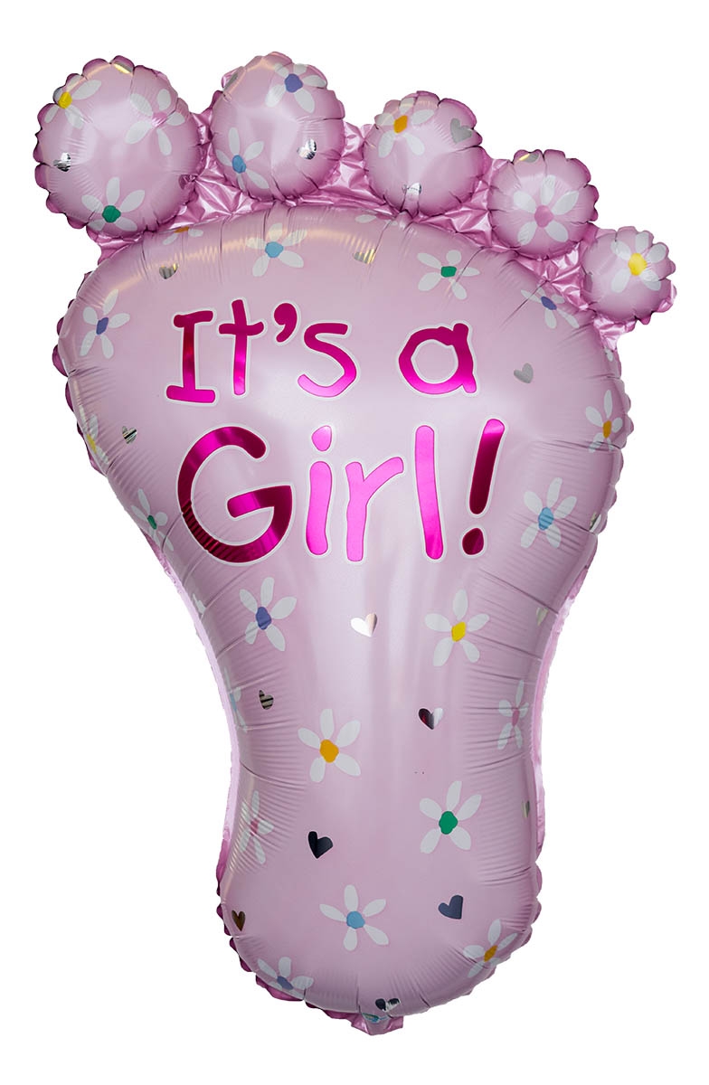 Folienballon Baby Fuß It's A Girl 58x82cm Folienballon Baby Fuß It's A Girl 58x82cm