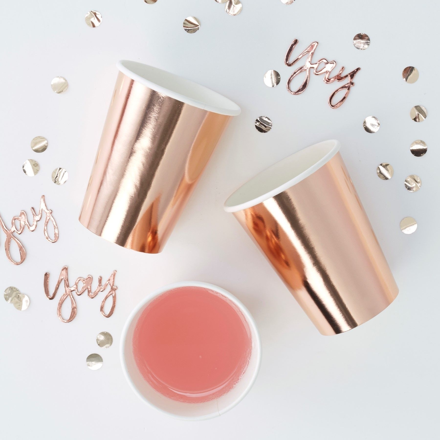 Pick & Mix - 8 roségoldene Pappbecher