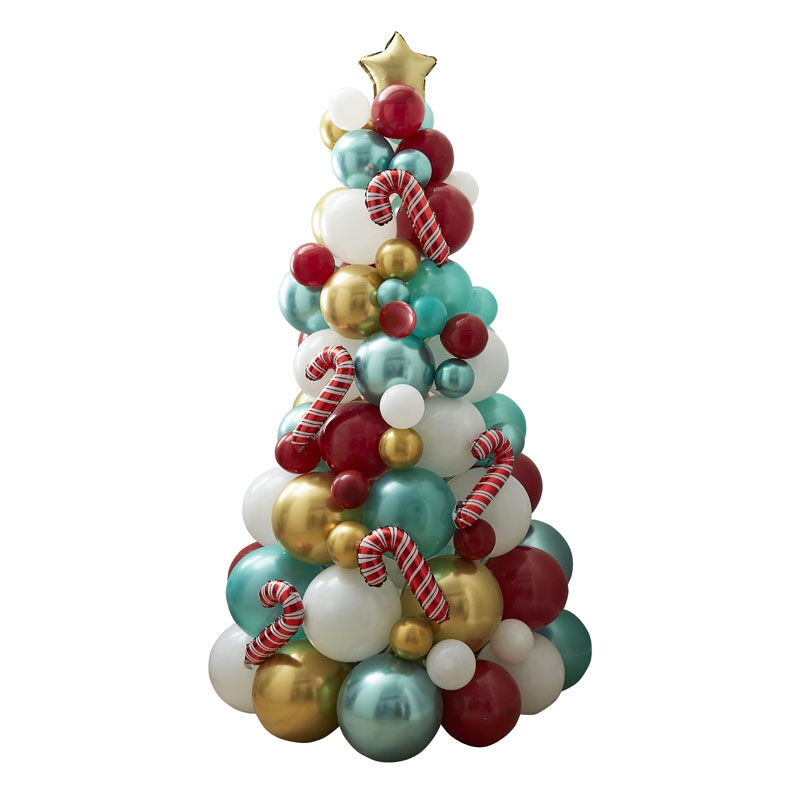 DIY Ballongirlande Tannenbaum "Zuckerstangen"