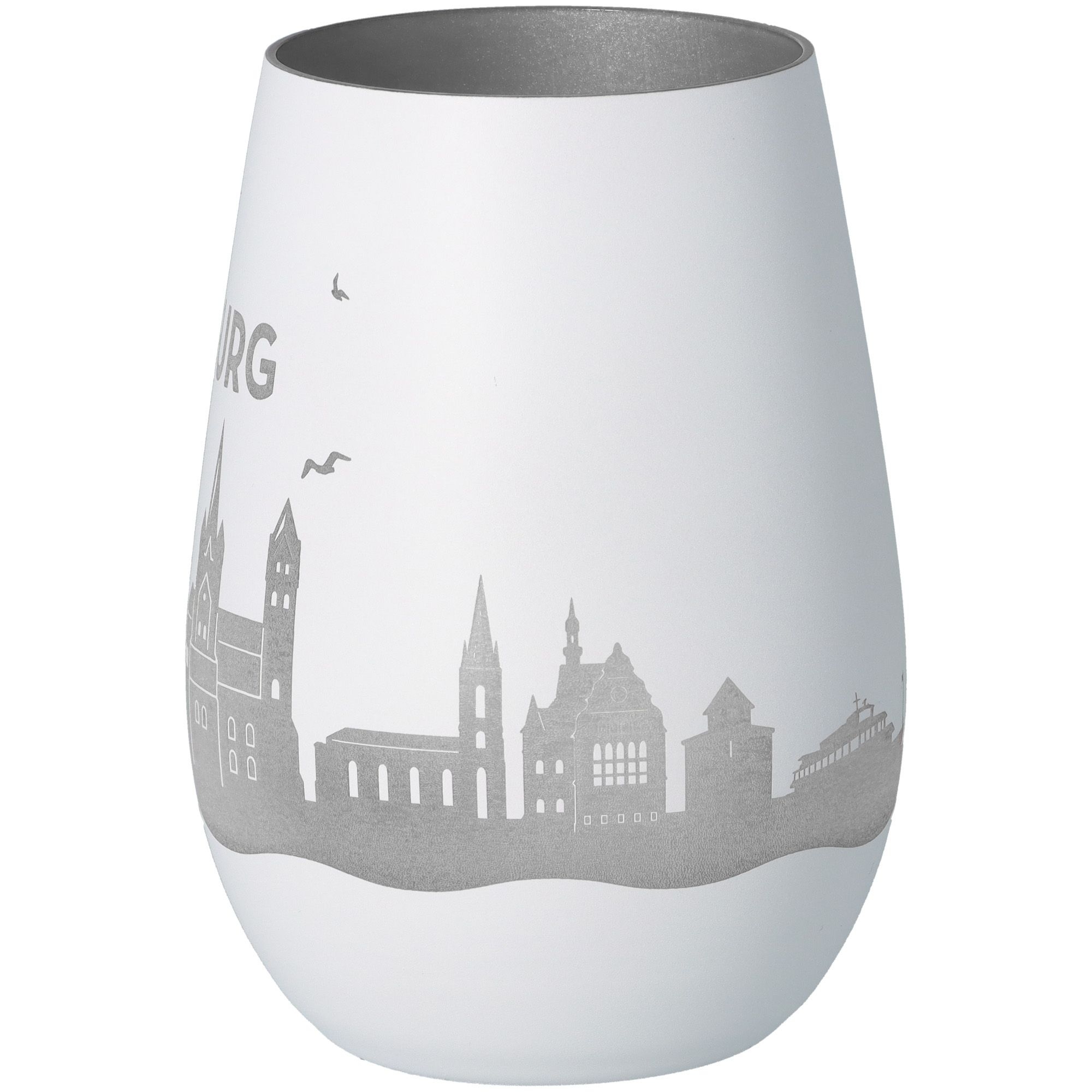 Windlicht Skyline Limburg Weiß/Silber Töpferei, Krug, Vase, Porzellan, Lampe