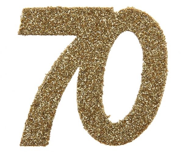 Glitzerkonfetti "70", Gold, 6 Teile