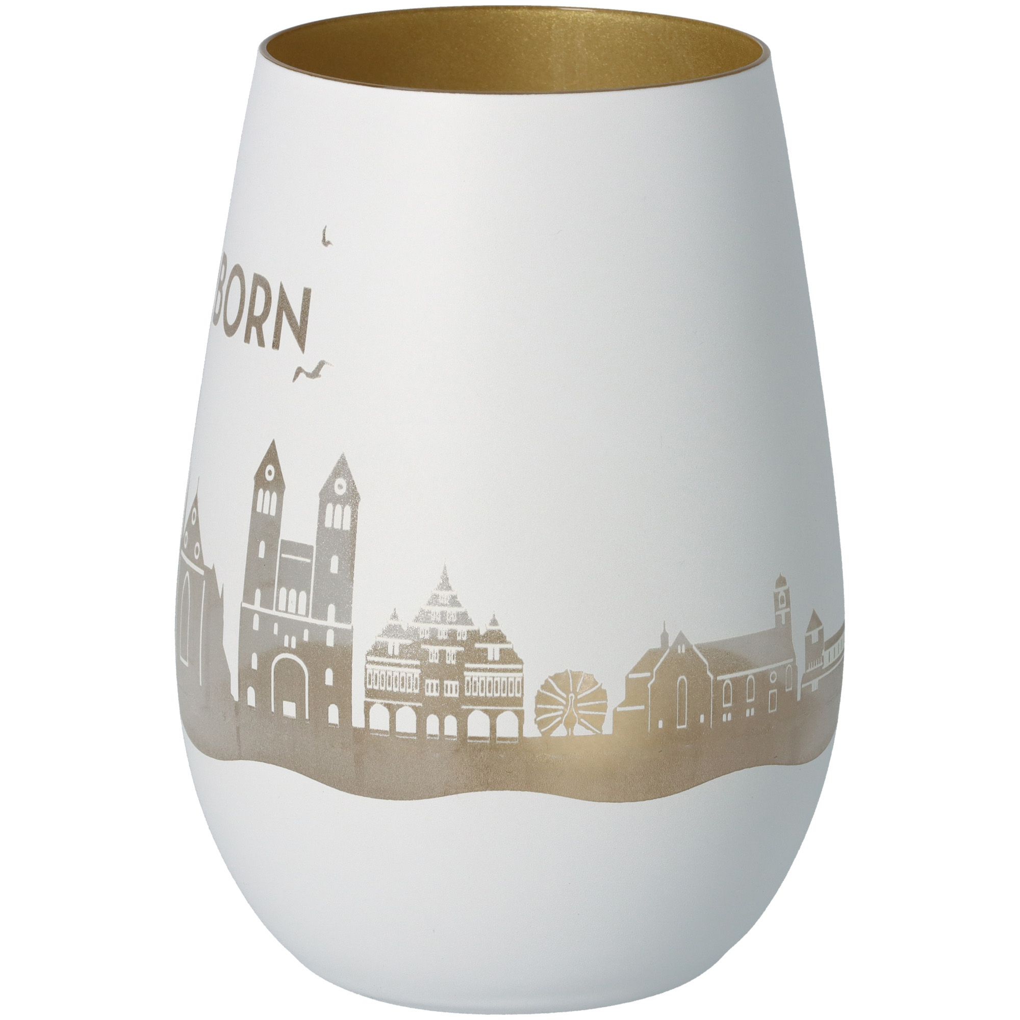 Windlicht Skyline Paderborn Weiß/Gold Windlicht Skyline Paderborn Weiß/Gold