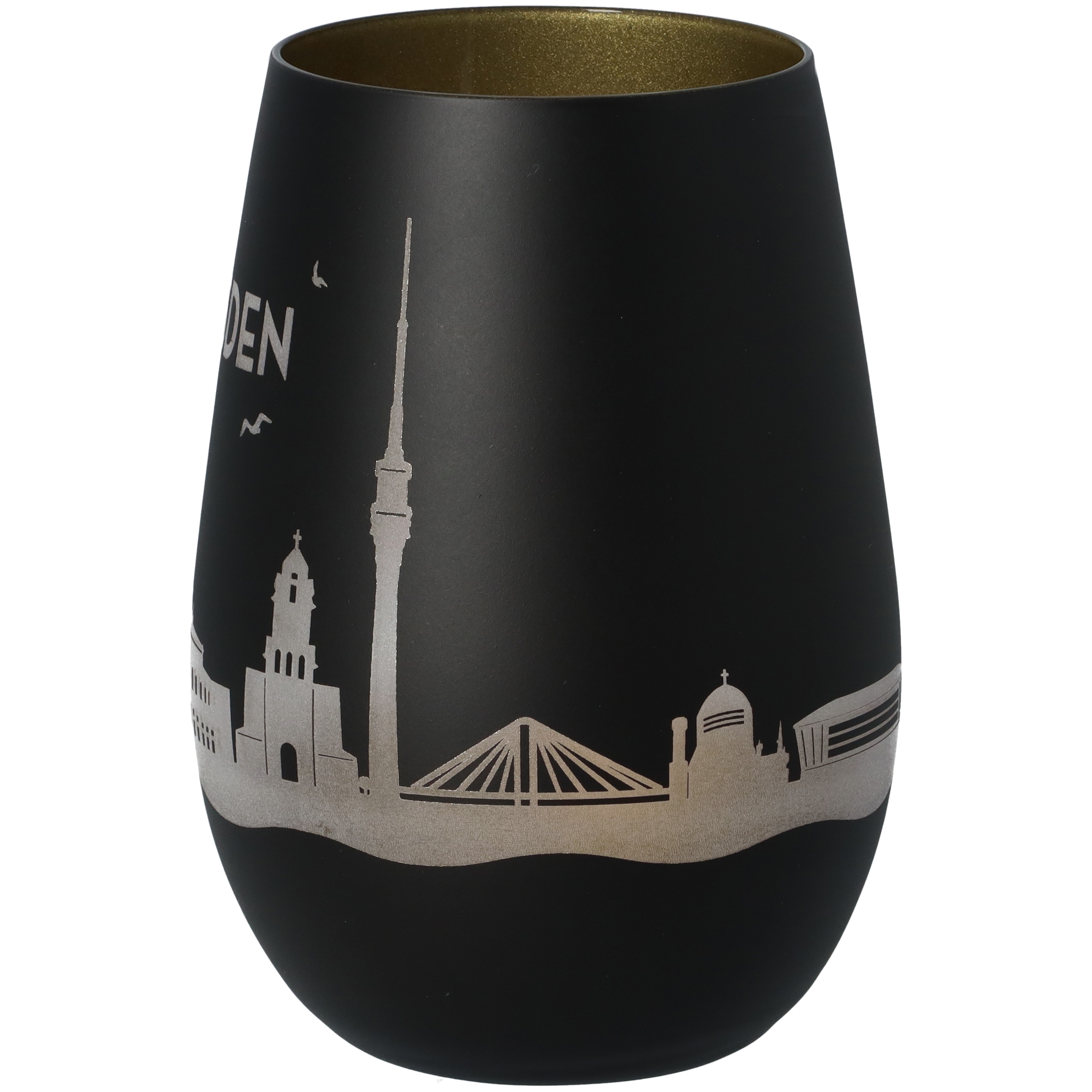 Windlicht Skyline Dresden Schwarz/Gold Windlicht Skyline Dresden Schwarz/Gold