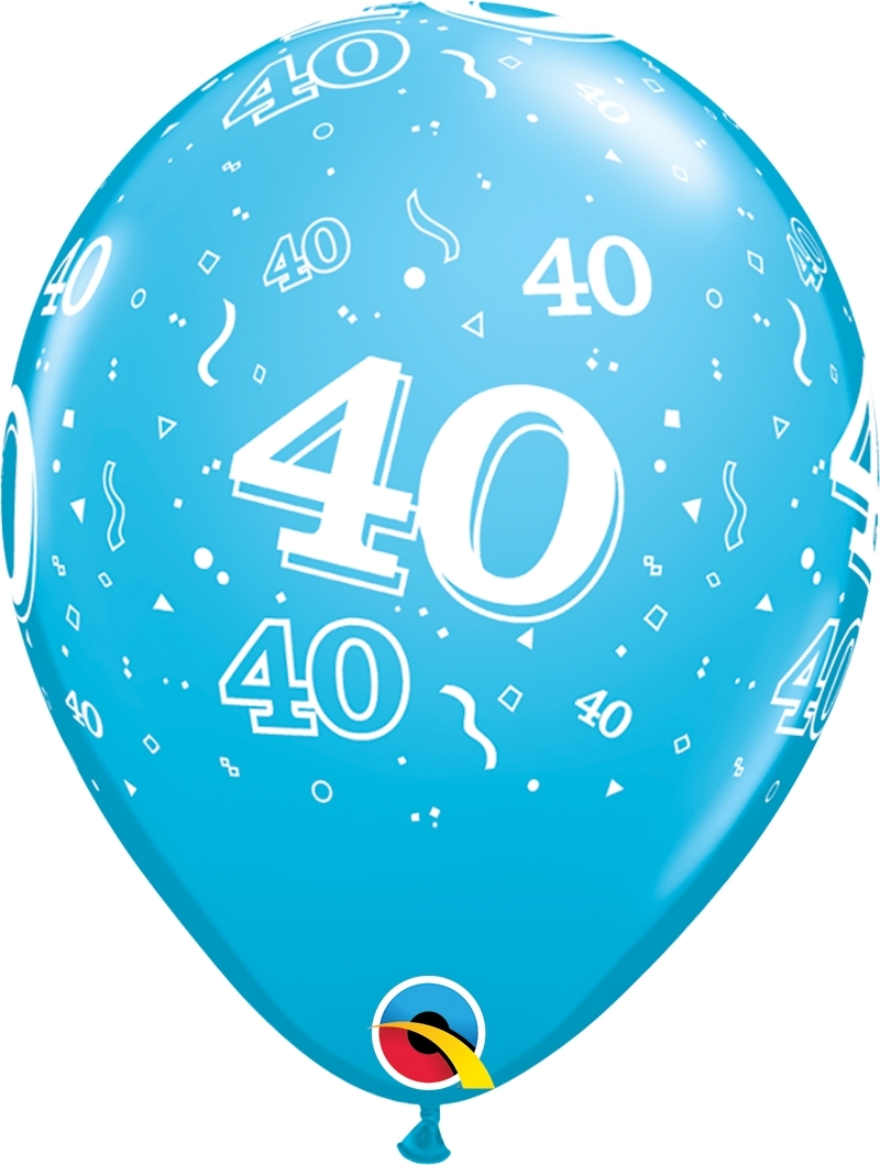 Qualatex Latexballon 40. Geburtstag verschiedene Farben Ø 30cm