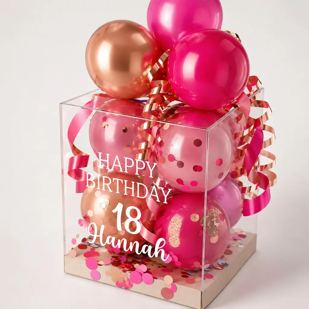 Personalisierte Ballon Geschenkbox zum Geburtstag