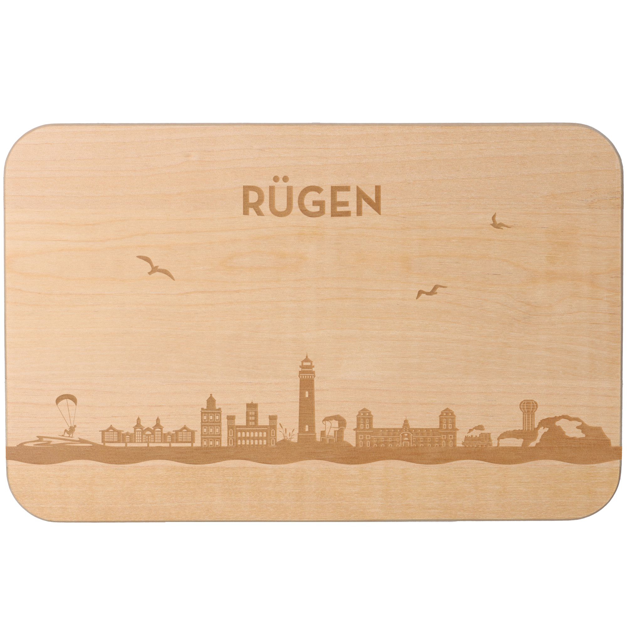Frühstücksbrett Skyline Rügen 23cm x 15cm x 1cm Frühstücksbrett Skyline Rügen 23cm x 15cm x 1cm