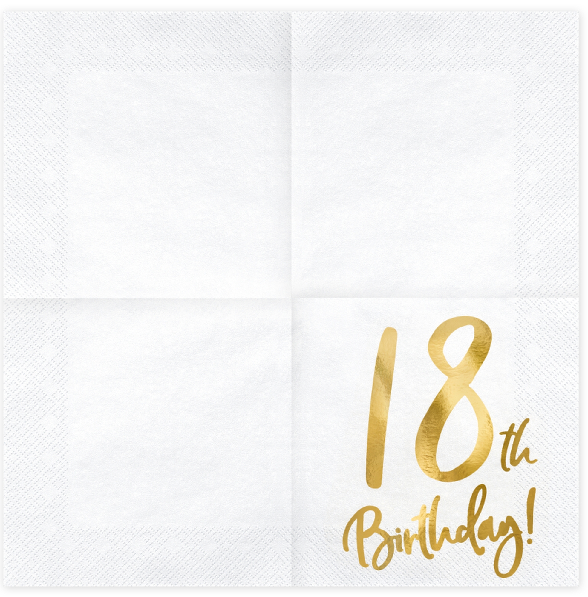 20 Servietten - 18th Birthday - Weiß / Gold 20 Servietten - 18th Birthday - Weiß / Gold