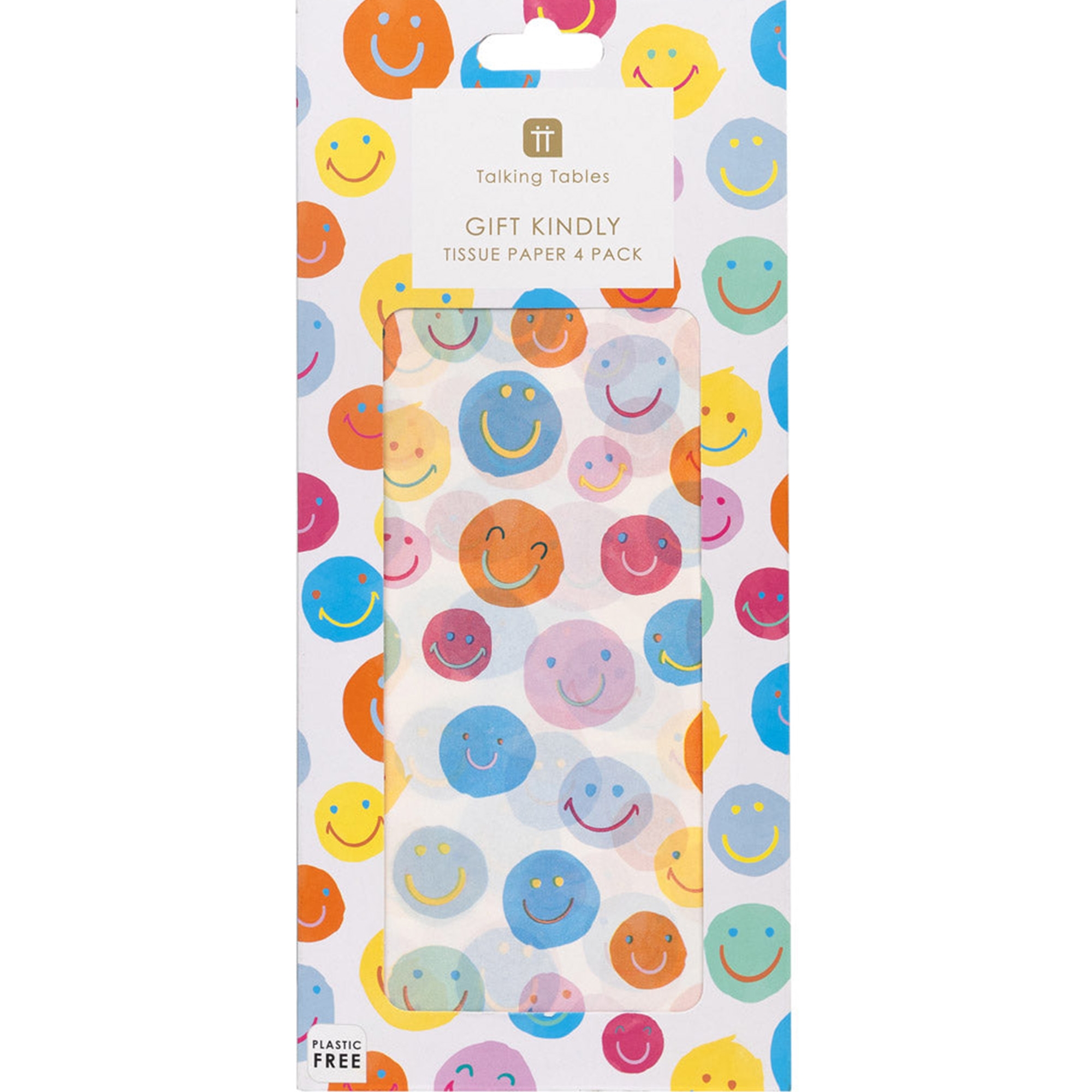 Seidenpapier "Happy Face" 4 Bögen Muster, Papier