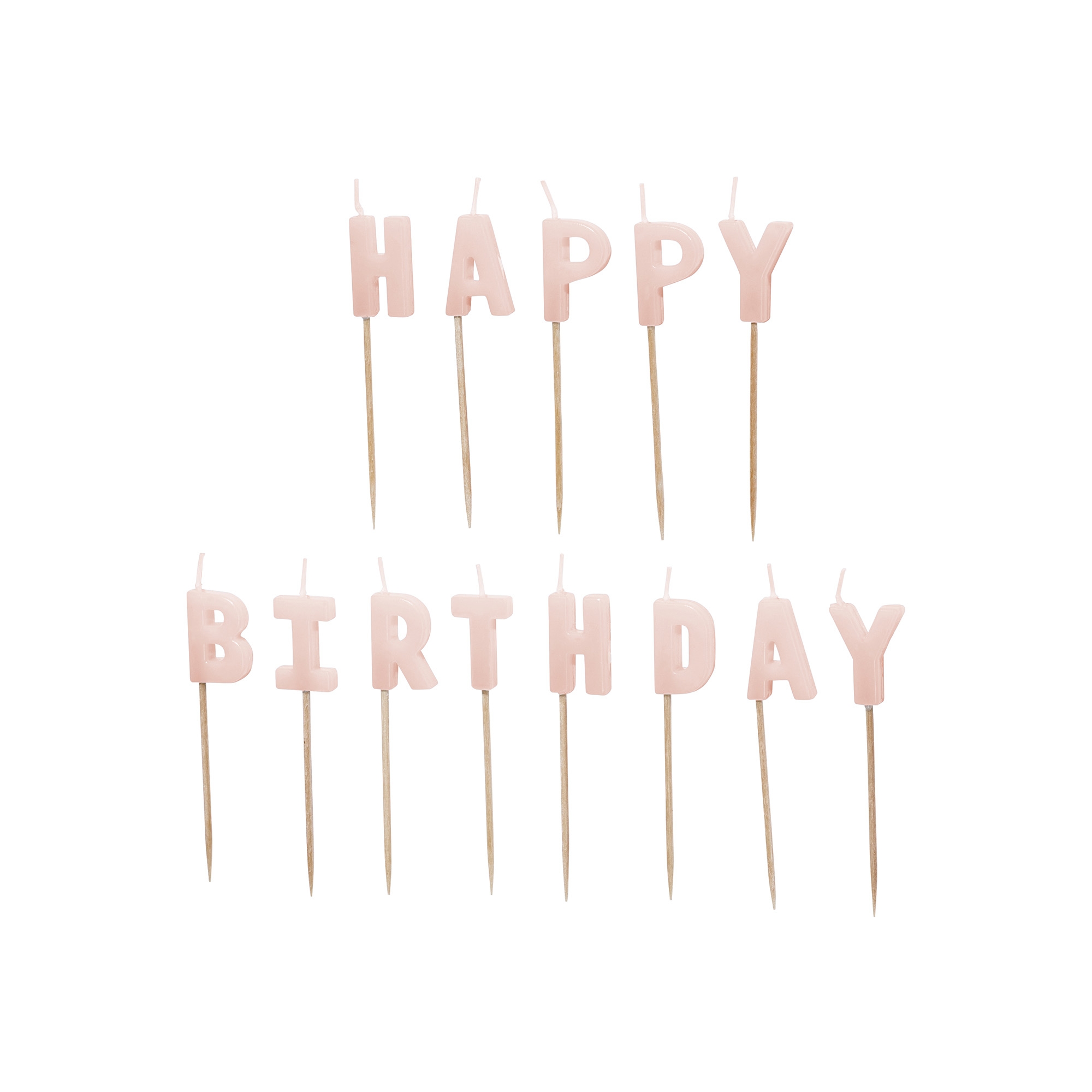 Geburstagskerzen "Happy Birthday" - Rosa