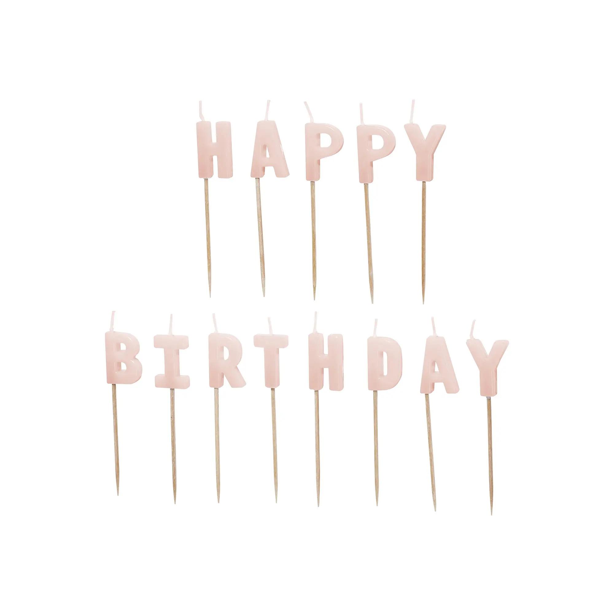 Geburstagskerzen "Happy Birthday" - Rosa