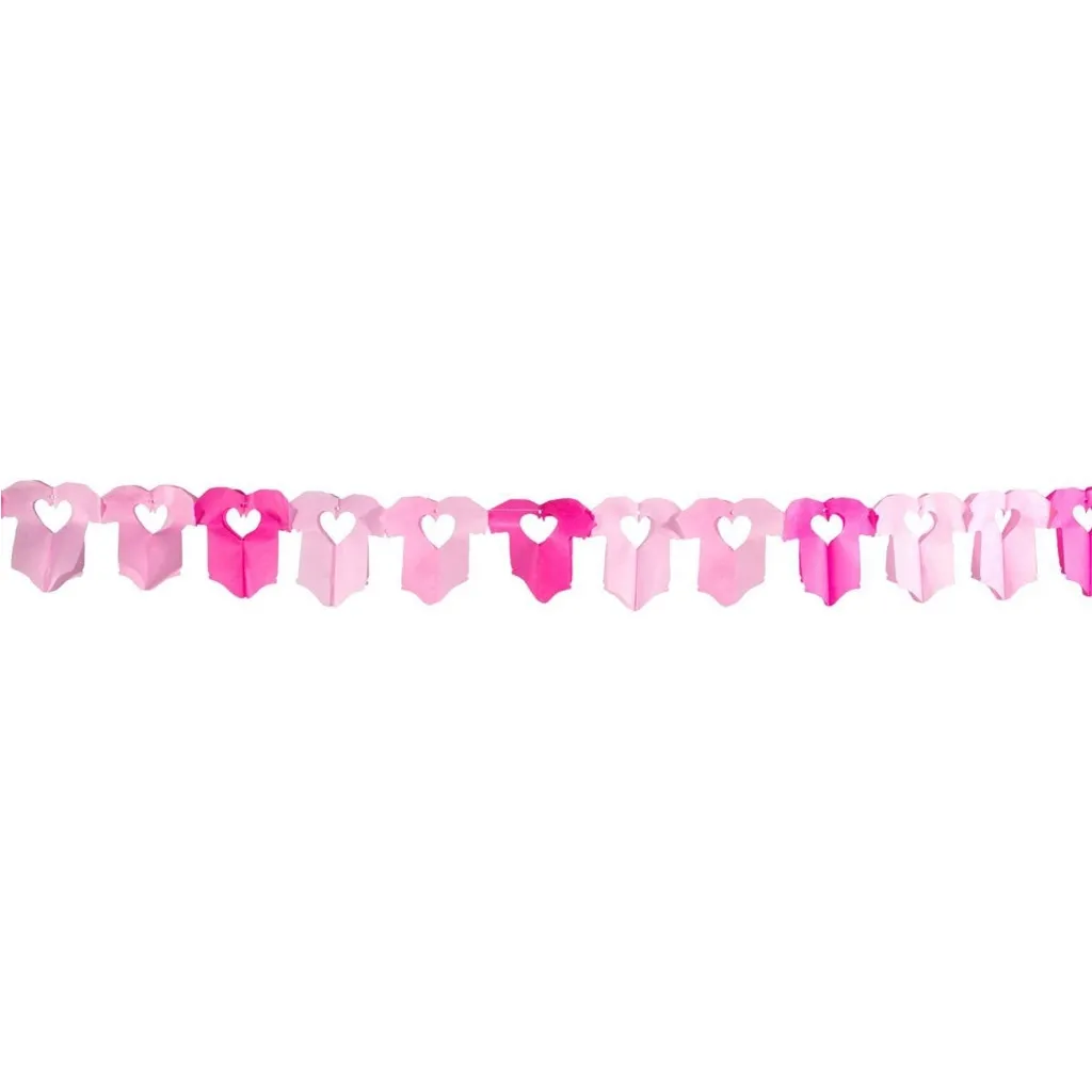 Papiergirlande Baby Body Rosa