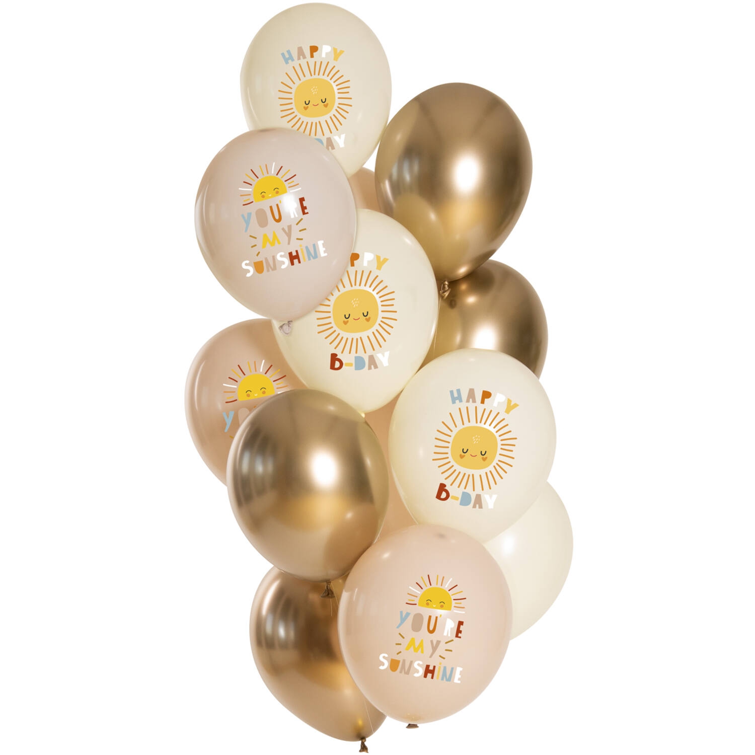 12 Latexballons im Set "Birthday Sonnenschein" Ø 33cm