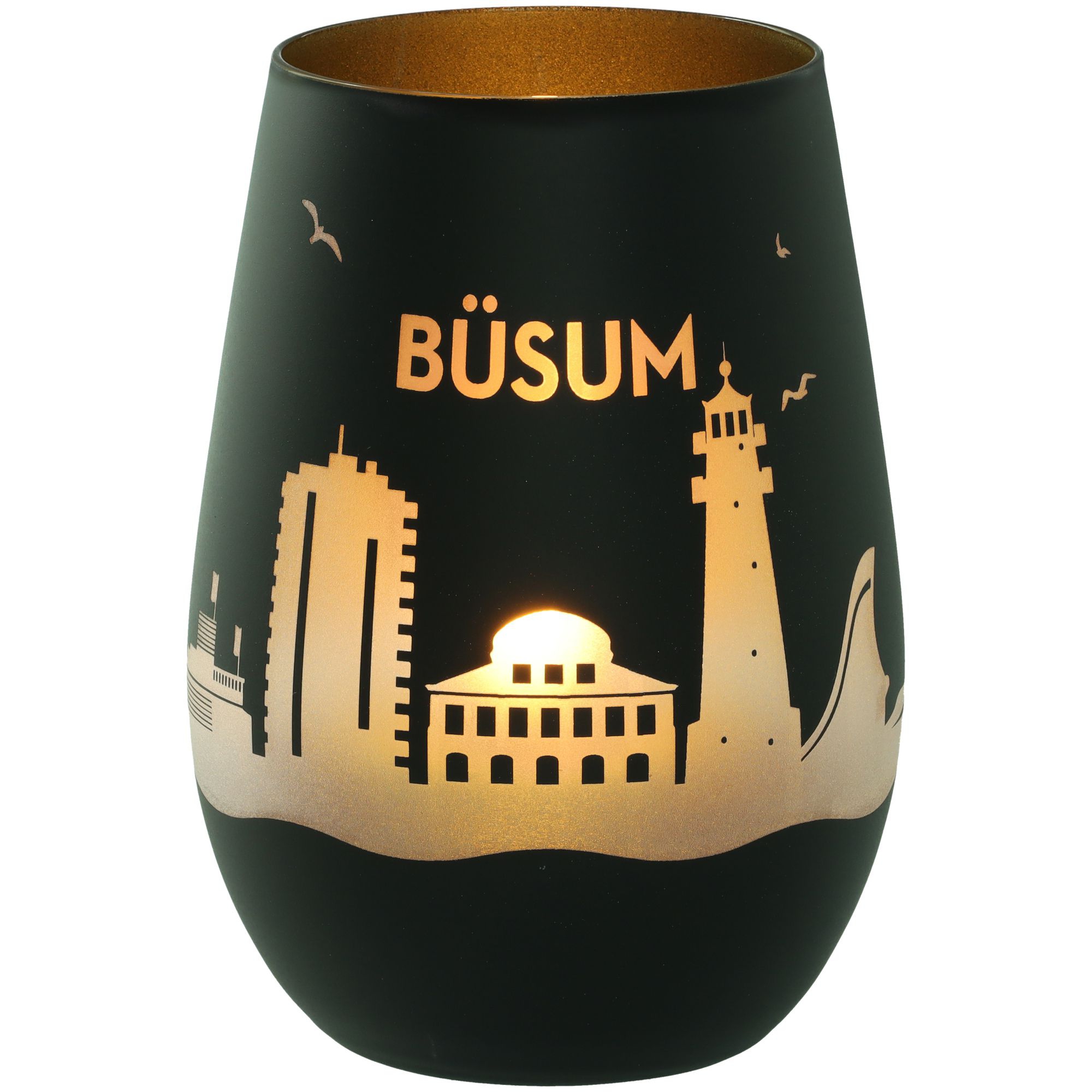 Windlicht Skyline Büsum Schwarz/Gold Windlicht Skyline Büsum Schwarz/Gold