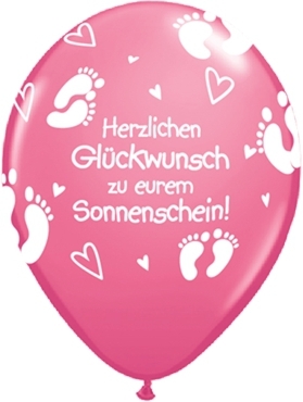 Qualatex Latexballon "Herzlichen Glückwunsch zu eurem Sonnenschein!" Rose Ø 40cm Qualatex Latexballon "Herzlichen Glückwunsch zu eurem Sonnenschein!" Rose Ø 40cm