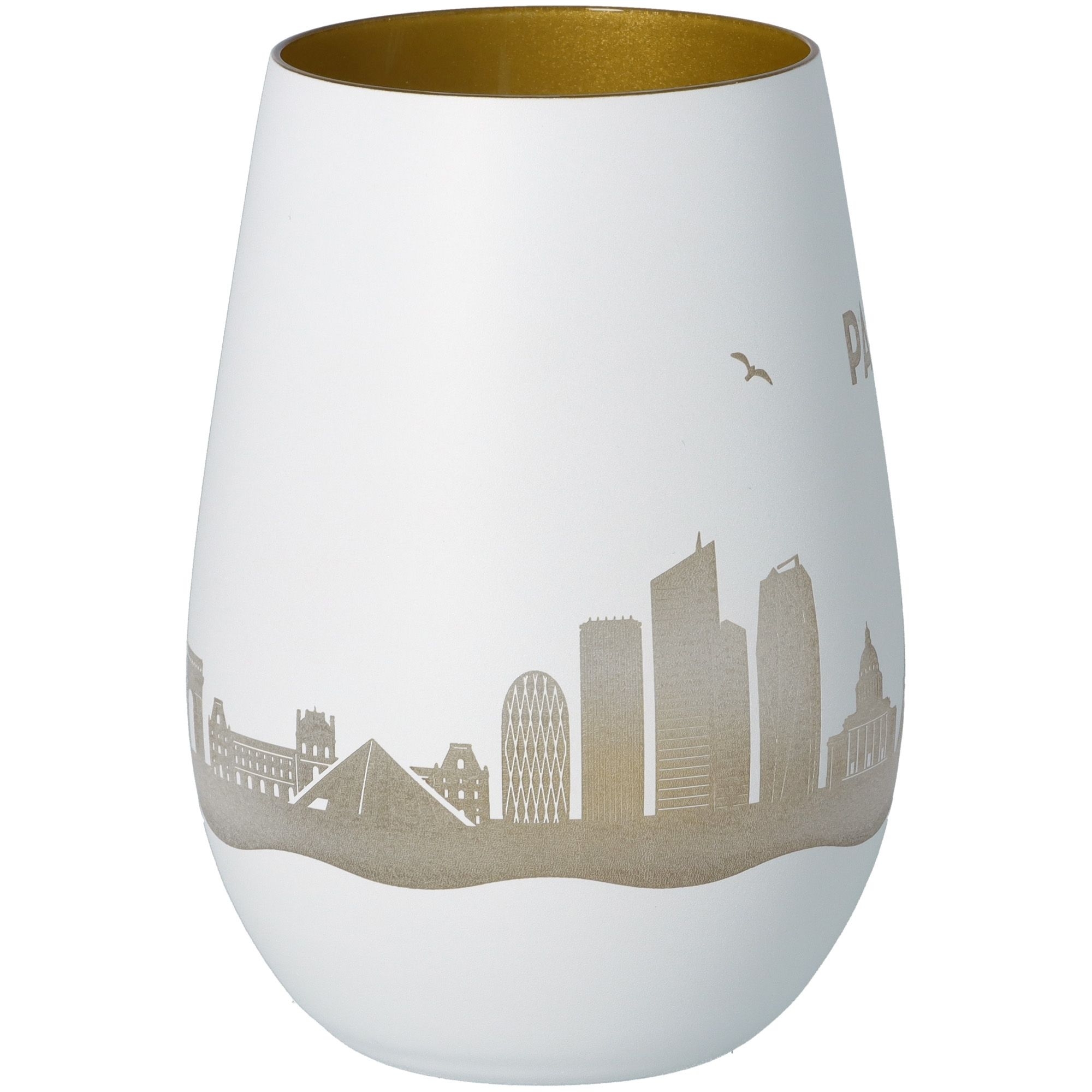Windlicht Skyline Paris Weiß/Gold Töpferei, Krug, Vase, Porzellan, Lampe