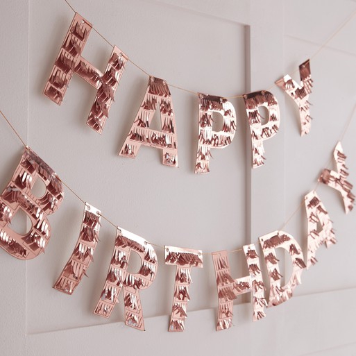 Fransengirlande "Happy Birthday" - Roségold Fransengirlande "Happy Birthday" - Roségold