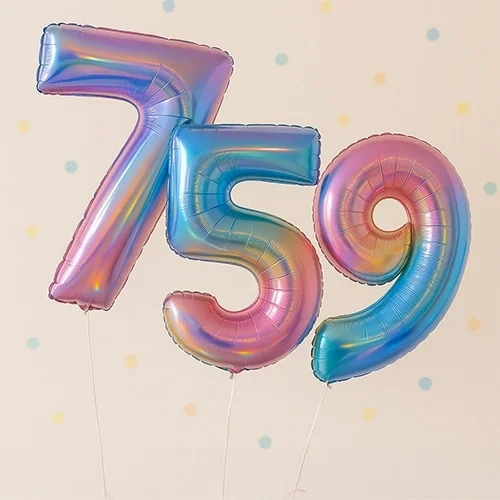 balloon, foil balloon, number 7, colorful, party decor