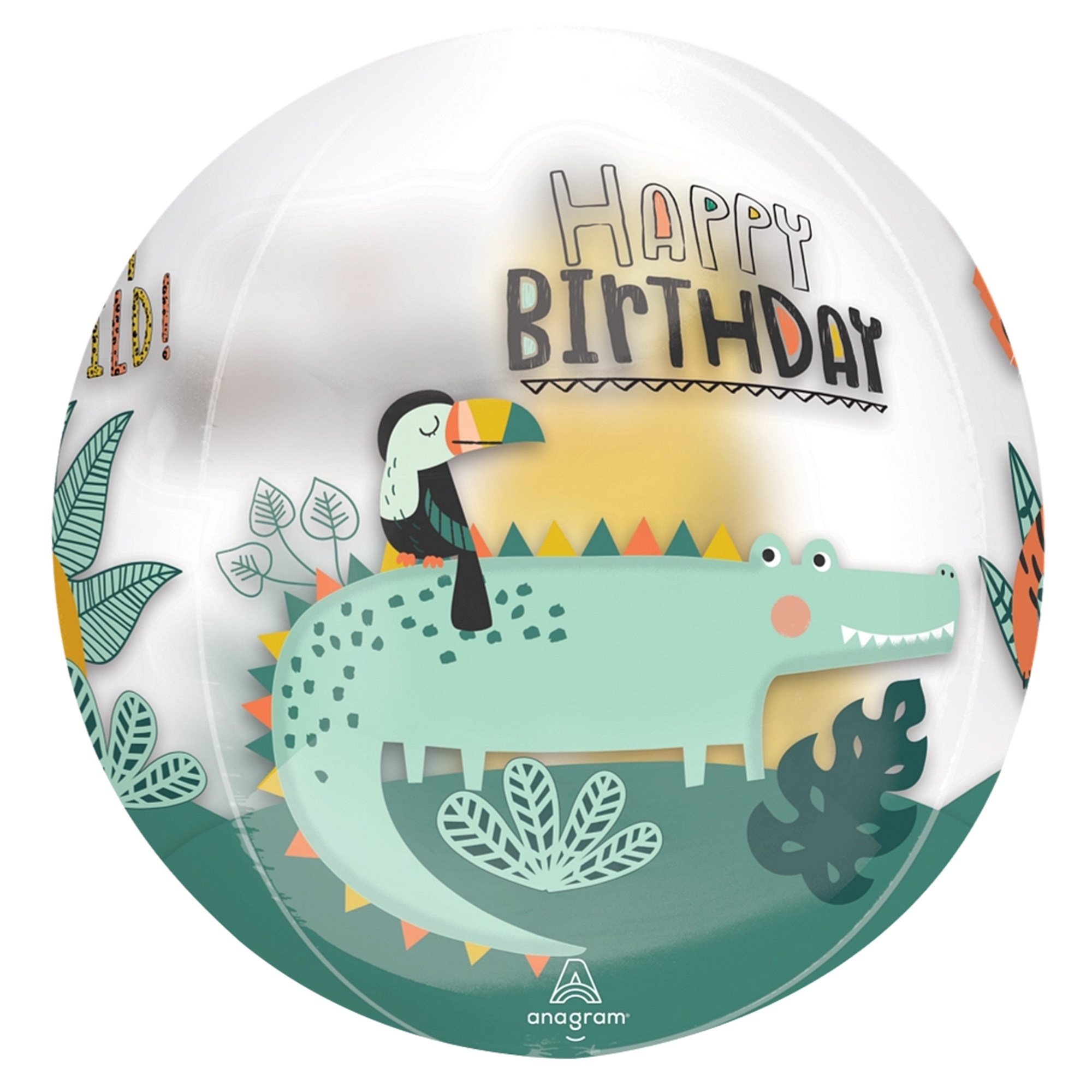 Folienballon Orbz "Get Wild Birthday" 40cm Kugel, Fußball, Sport