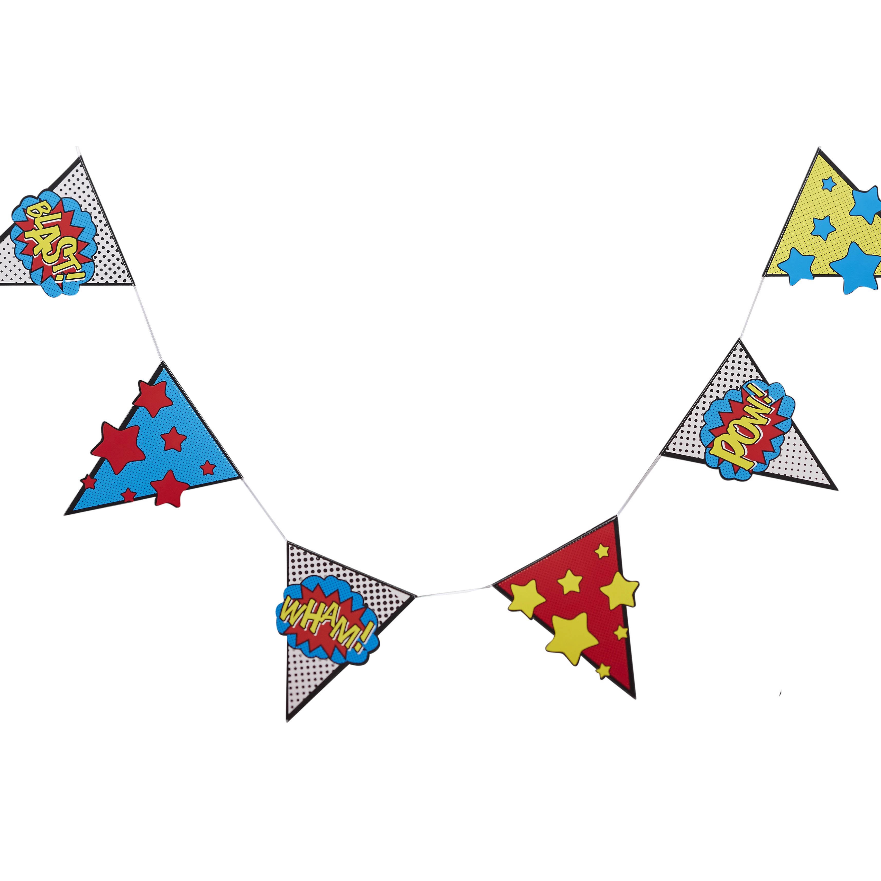 Comic Superheld - Party Wimpel-Girlande Comic Superheld - Party Wimpel-Girlande