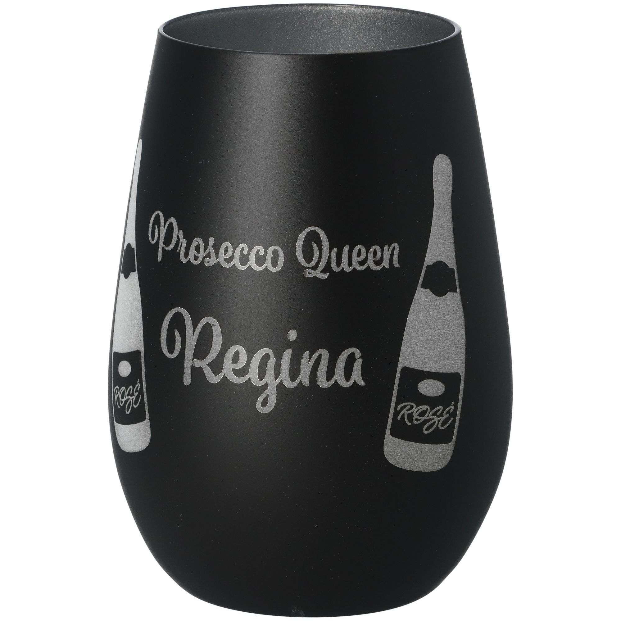 Windlicht Prosecco Queen "Name" Schwarz/Silber Windlicht Prosecco Queen "Name" Schwarz/Silber