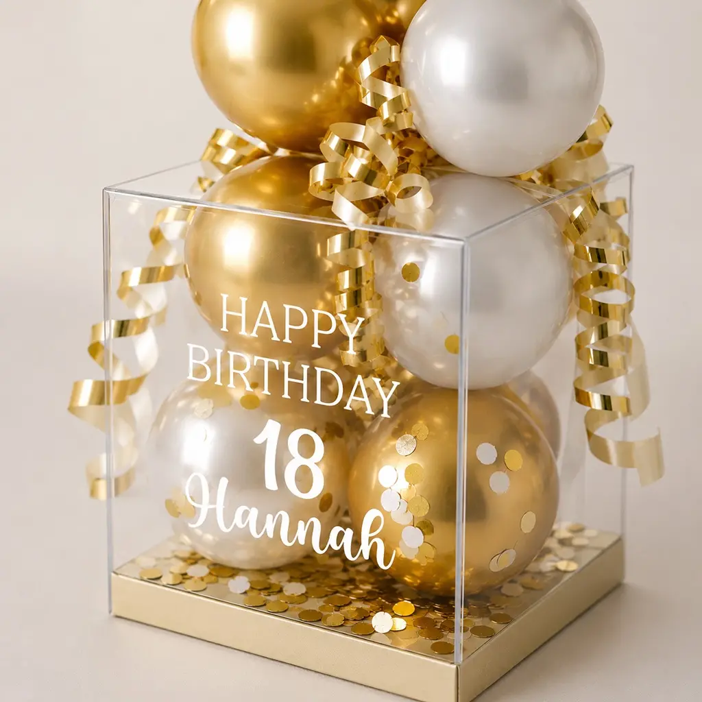 Personalisierte Ballon Geschenkbox zum Geburtstag