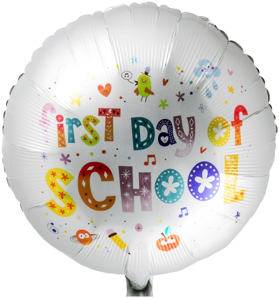 Folienballon zur Einschulung "First day of school", Bunt Folienballon zur Einschulung "First day of school", Bunt