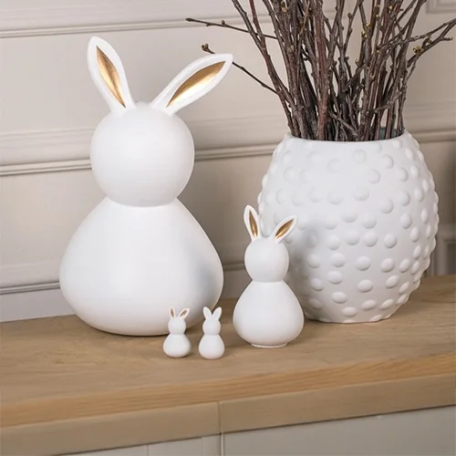 hase, dekofigur, stapelhase, weiß, figurine