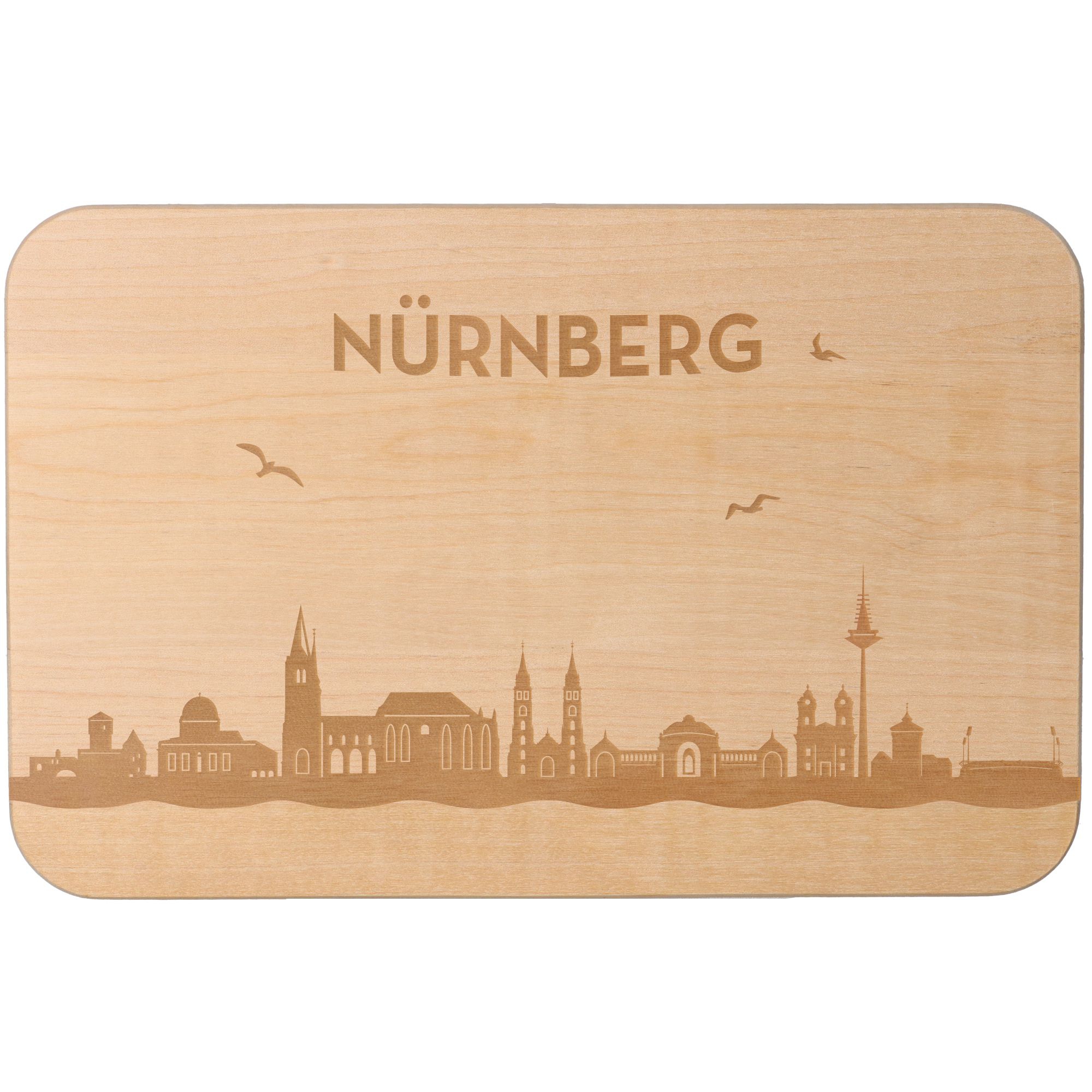 Frühstücksbrett Skyline Nürnberg 23cm x 15cm x 1cm Frühstücksbrett Skyline Nürnberg 23cm x 15cm x 1cm