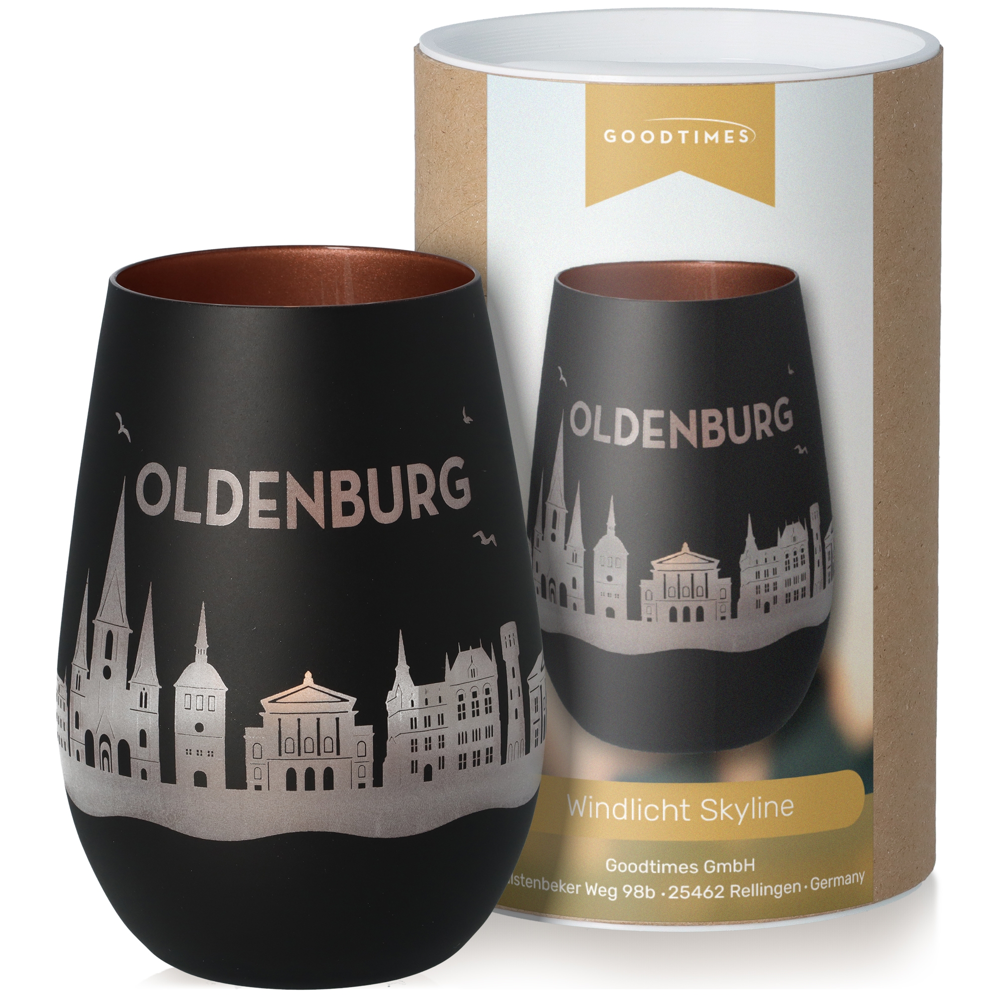 Windlicht Skyline Oldenburg Schwarz/Bronze Windlicht Skyline Oldenburg Schwarz/Bronze