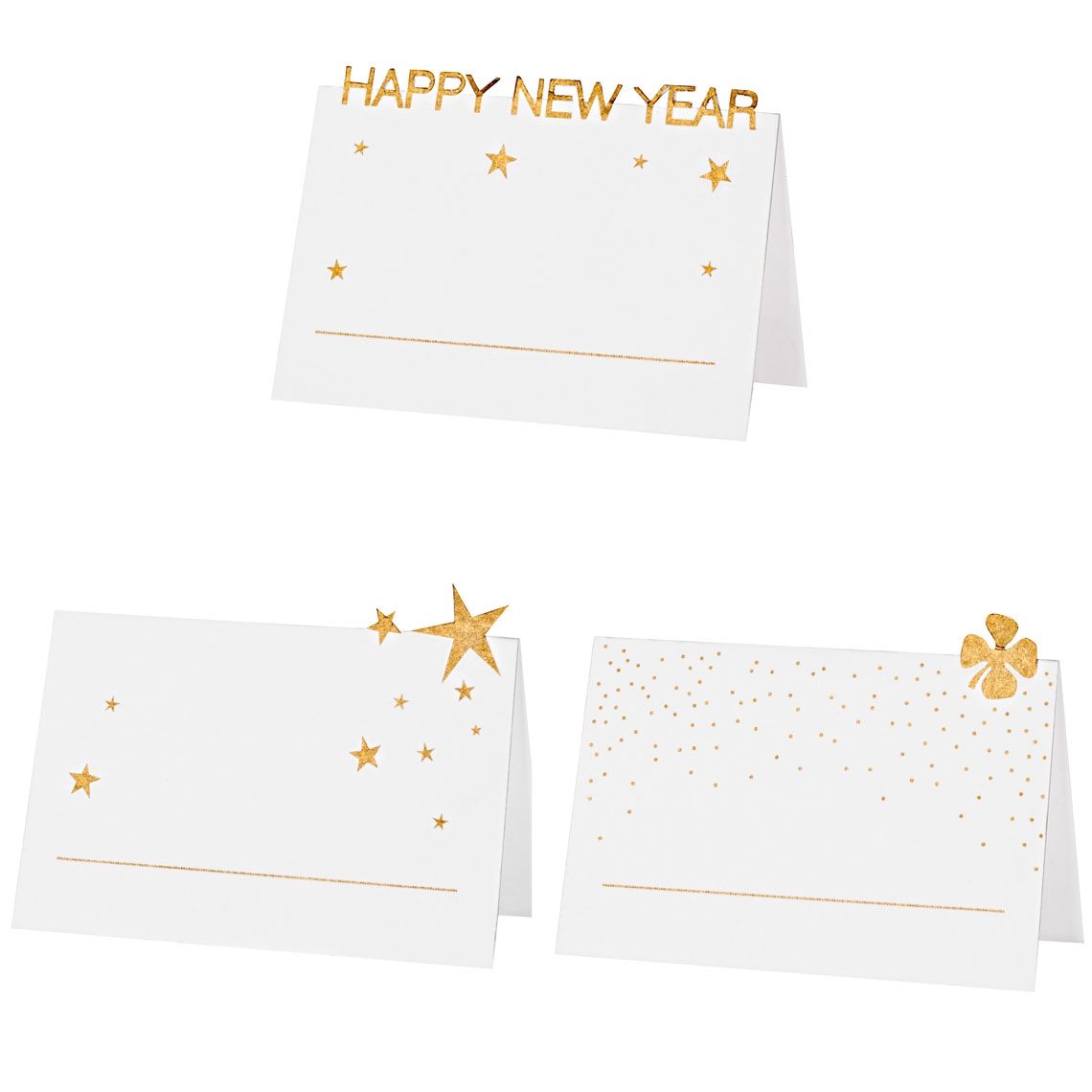 Happy New Year - 6 Platzkarten Weiß & Gold Happy New Year - 6 Platzkarten Weiß & Gold