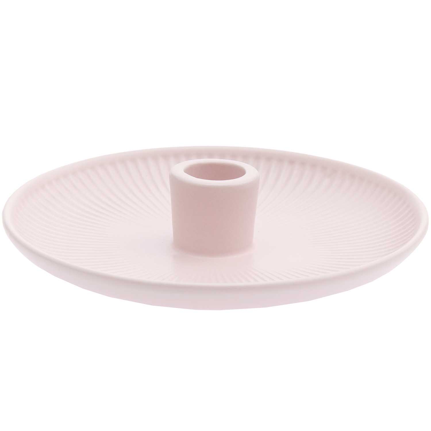 Kerzenständer aus Porzellan - Hellrosa - 15,5 cm Ø Kerzenständer aus Porzellan - Hellrosa - 15,5 cm Ø