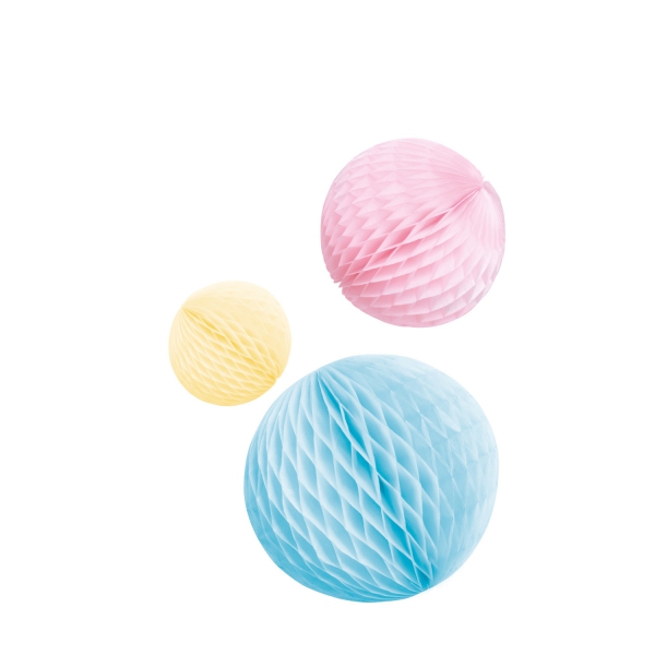 3 Wabenbälle, Pastellbunt 3 Wabenbälle, Pastellbunt