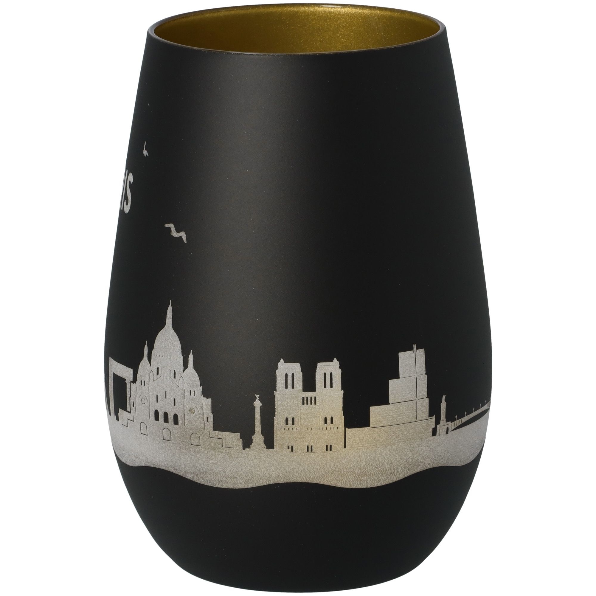 Windlicht Skyline Paris Schwarz/Gold Töpferei, Krug, Vase, Lampe, Tasse