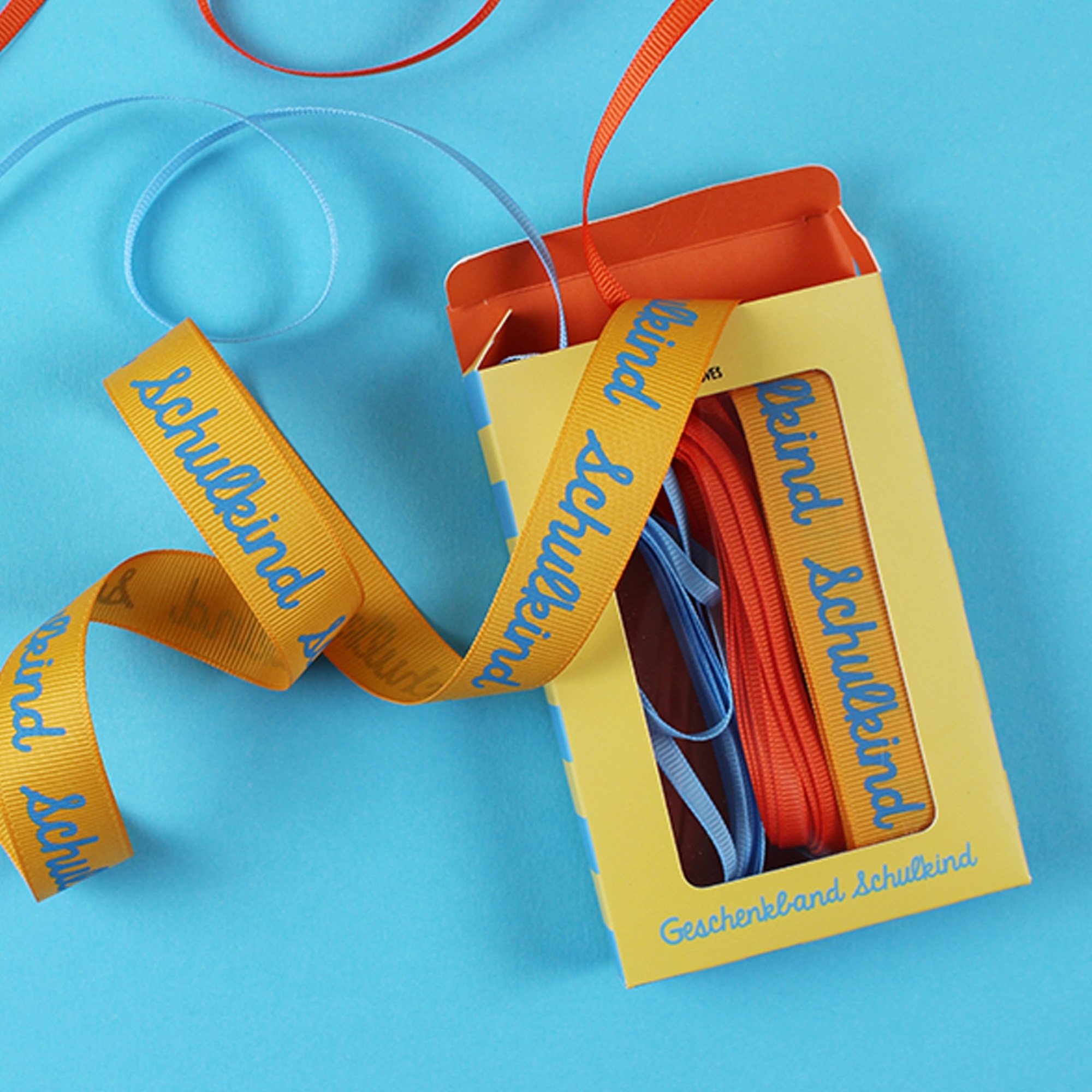 Geschenkband 3er Set "Schulkind“ Gelb, Türkis Geschenkband 3er Set "Schulkind“ Gelb, Türkis