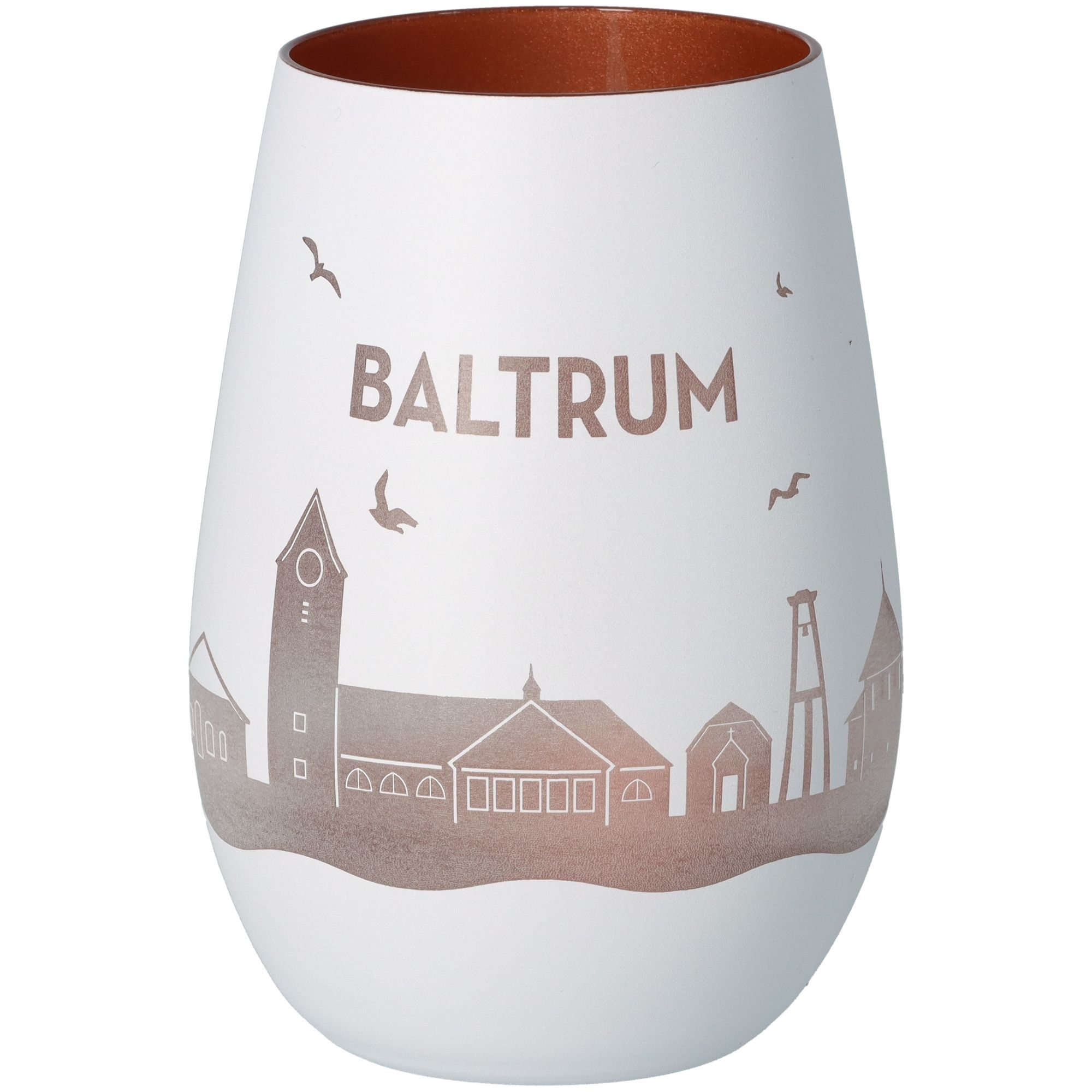 Windlicht Skyline Baltrum Weiß/Bronze Töpferei, Krug, Vase