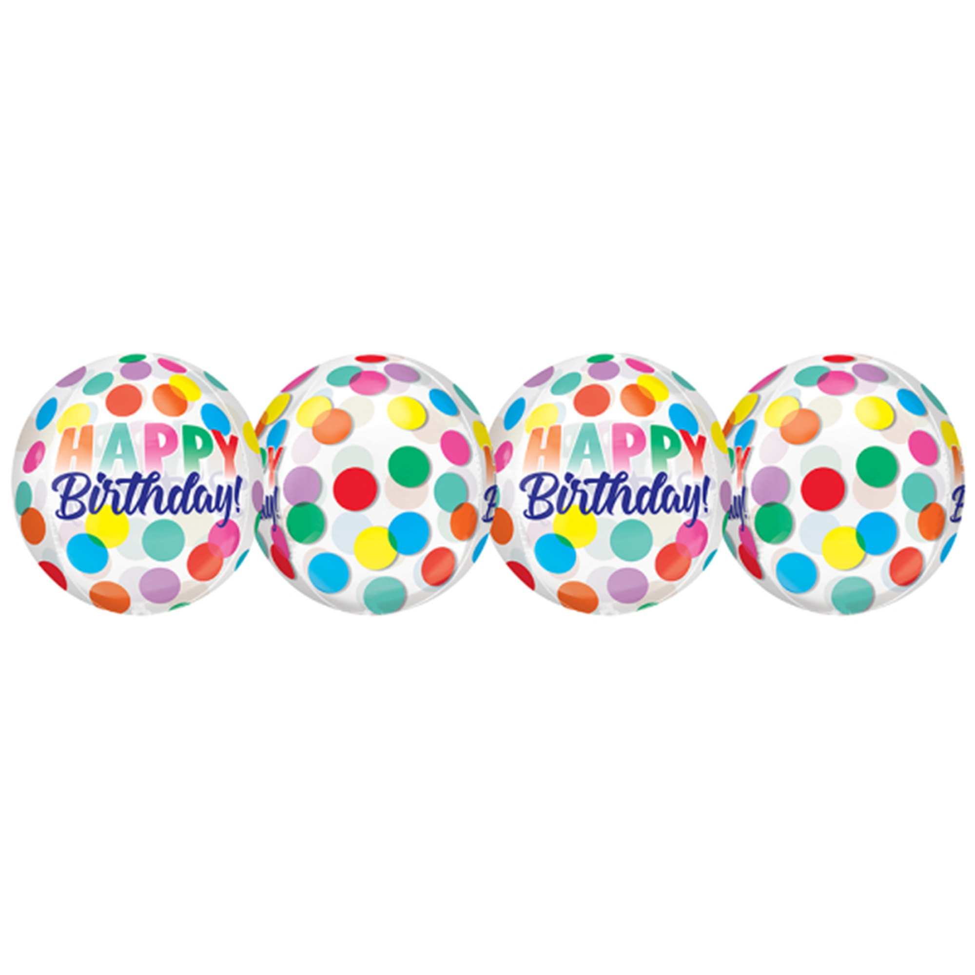 Orbz Ballon Happy Birthday Big Dots 40cm Orbz Ballon Happy Birthday Big Dots 40cm