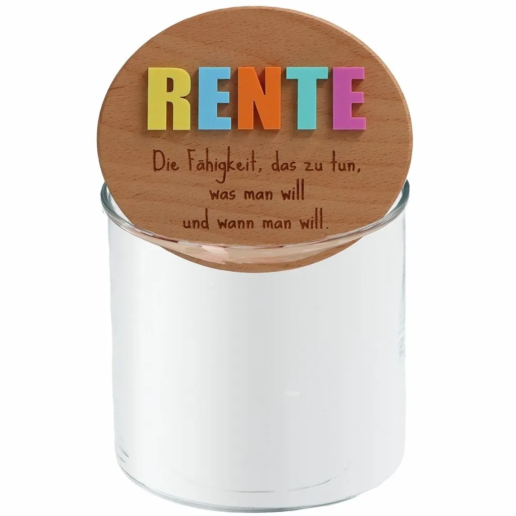 Geschenkglas "Rente"
