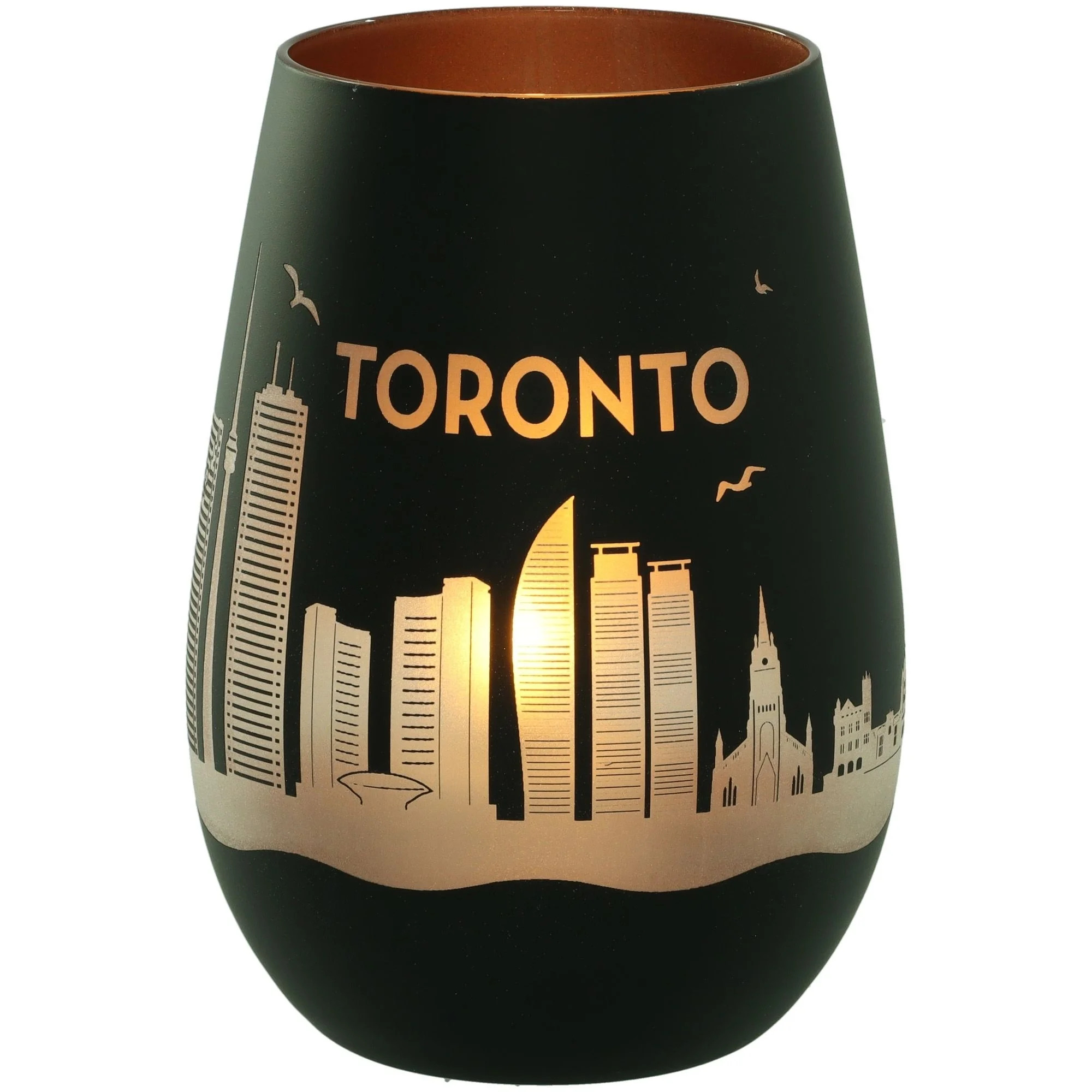 Stadtansicht, Toronto, Vase, Glanz-Finish, Metallisch Gold