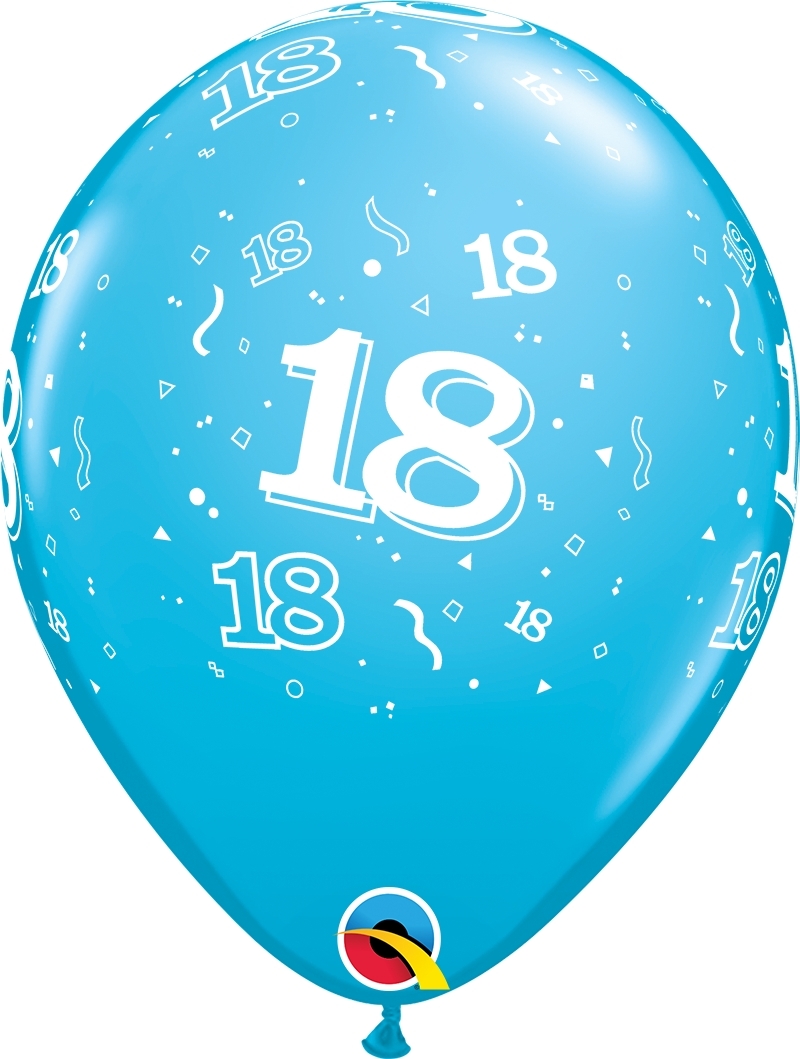 Qualatex Latexballon 18. Geburtstag verschiedene Farben Ø 30cm Qualatex Latexballon 18. Geburtstag verschiedene Farben Ø 30cm
