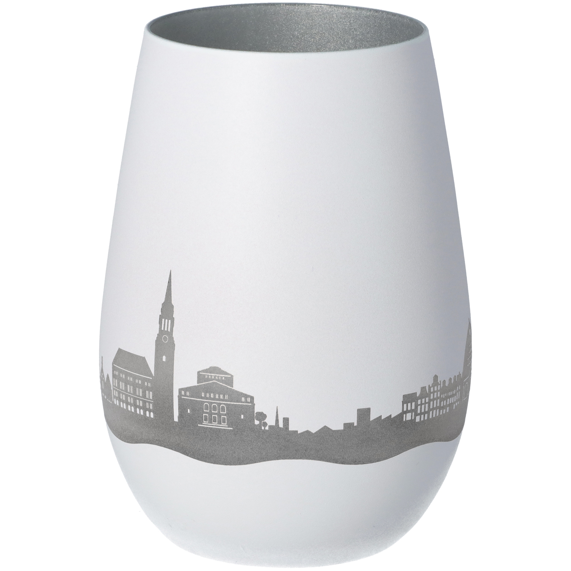 Windlicht Skyline Kiel Weiß/Silber Windlicht Skyline Kiel Weiß/Silber