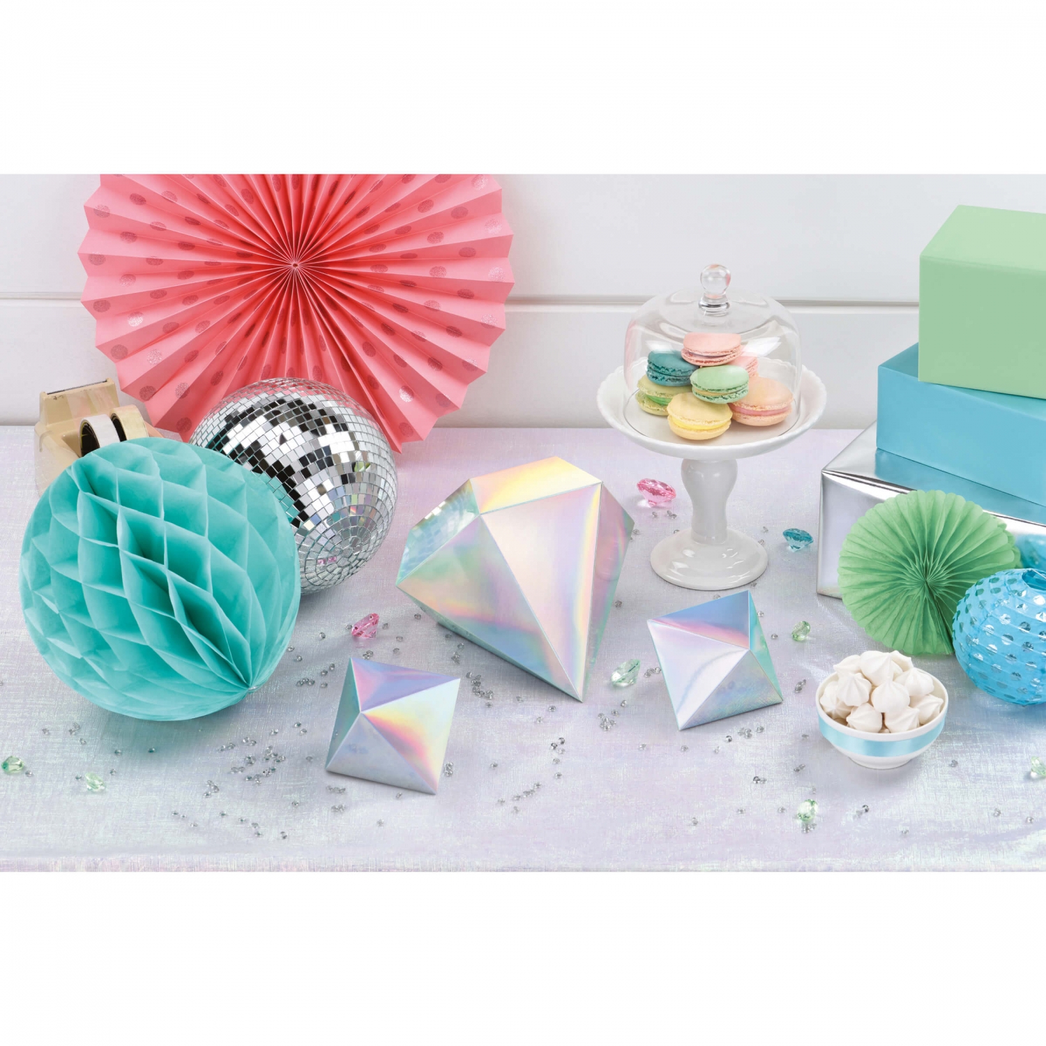 Shimmering Party - 3 Tischdeko-Diamanten 3D