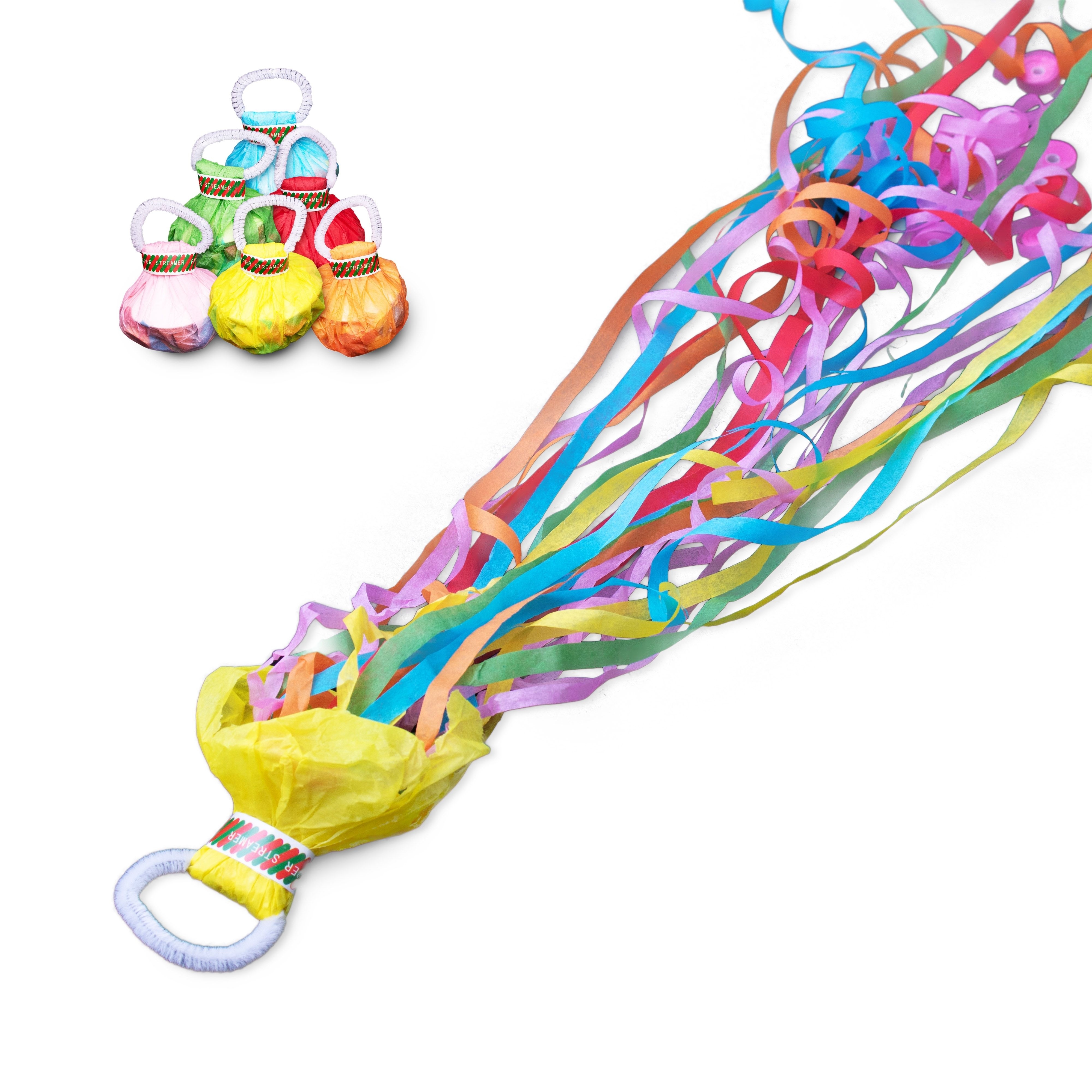 Wurfluftschlangen Bunt 6 Stück Wurfluftschlangen Bunt 6 Stück