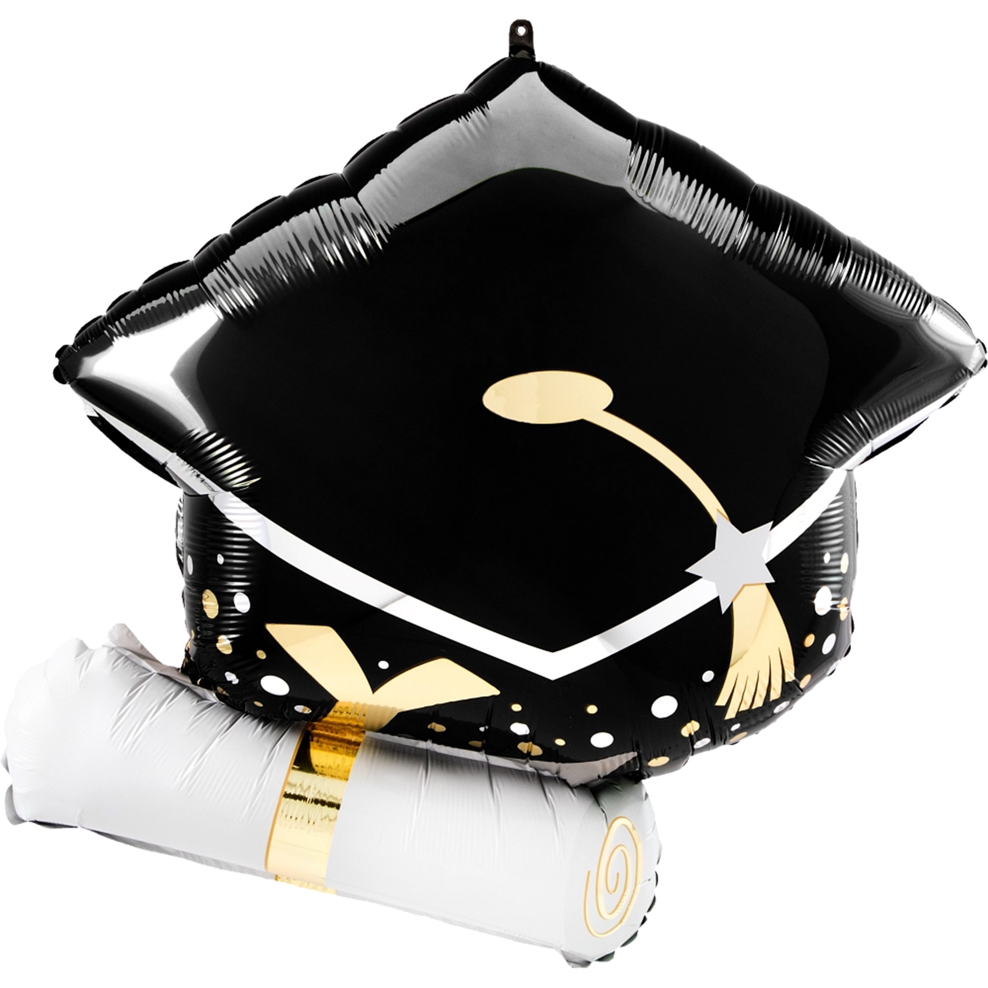 Ballon, Schuhkarton, Nacht, Weiß-Gold, Hutballon